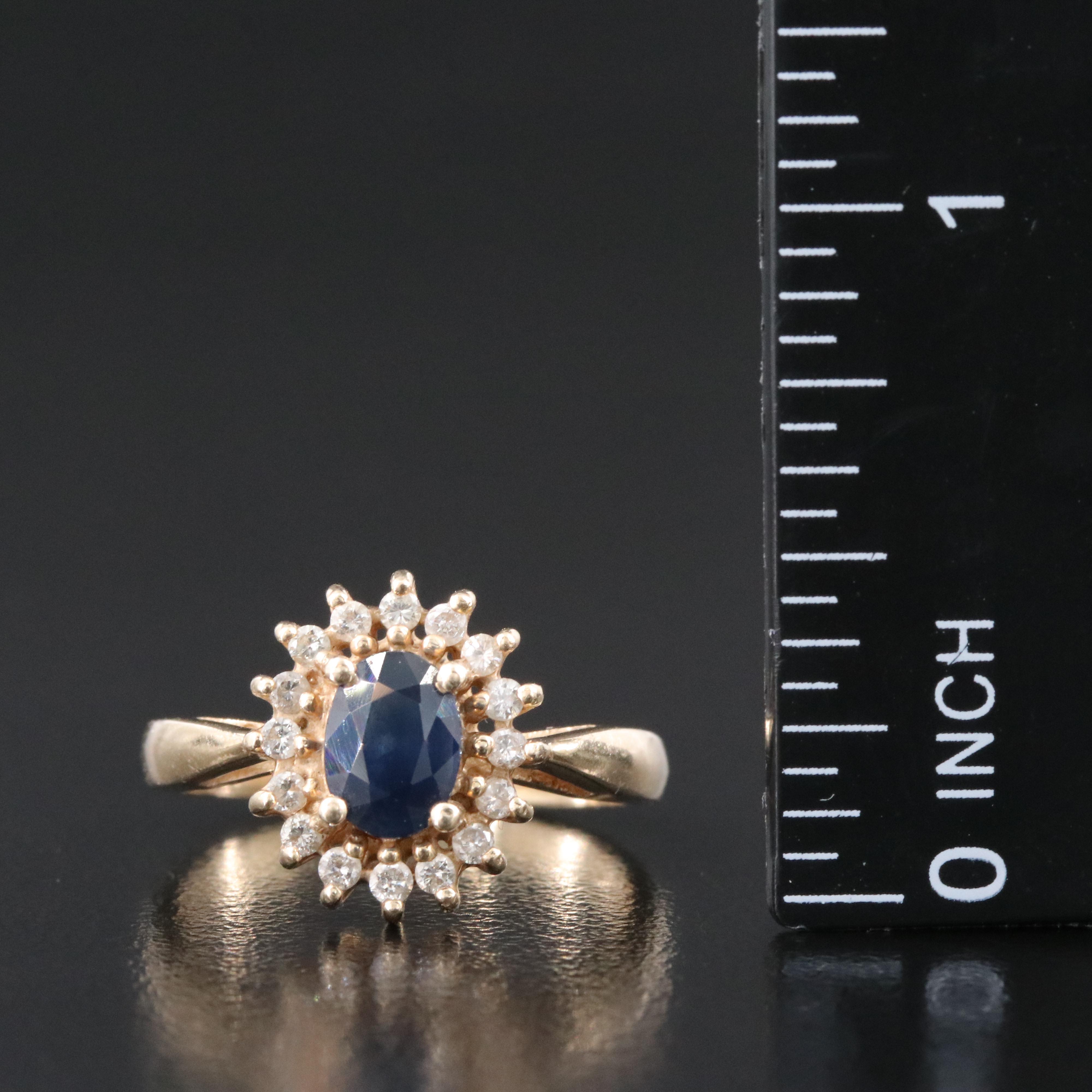 14K Sapphire and Diamond Ring