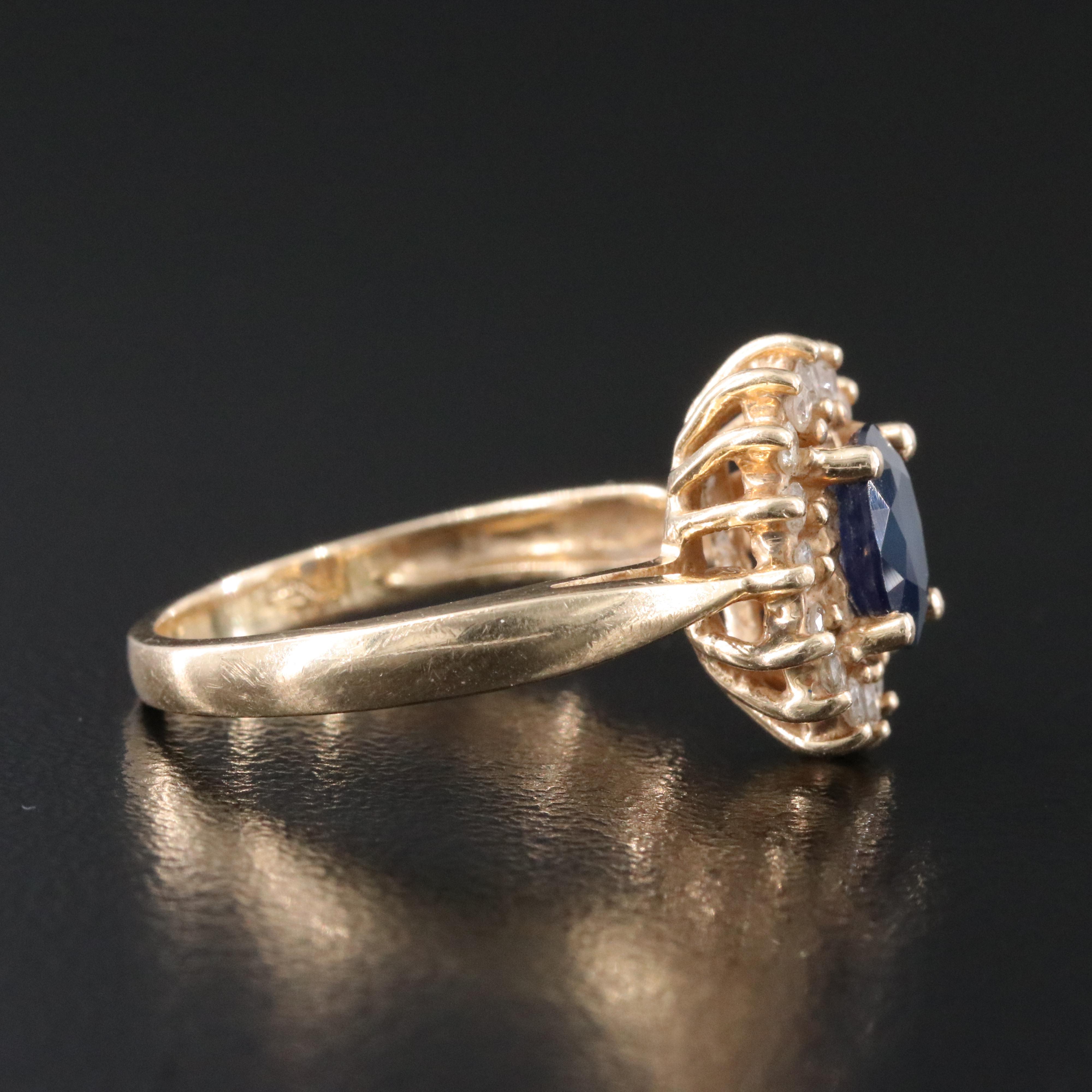 14K Sapphire and Diamond Ring
