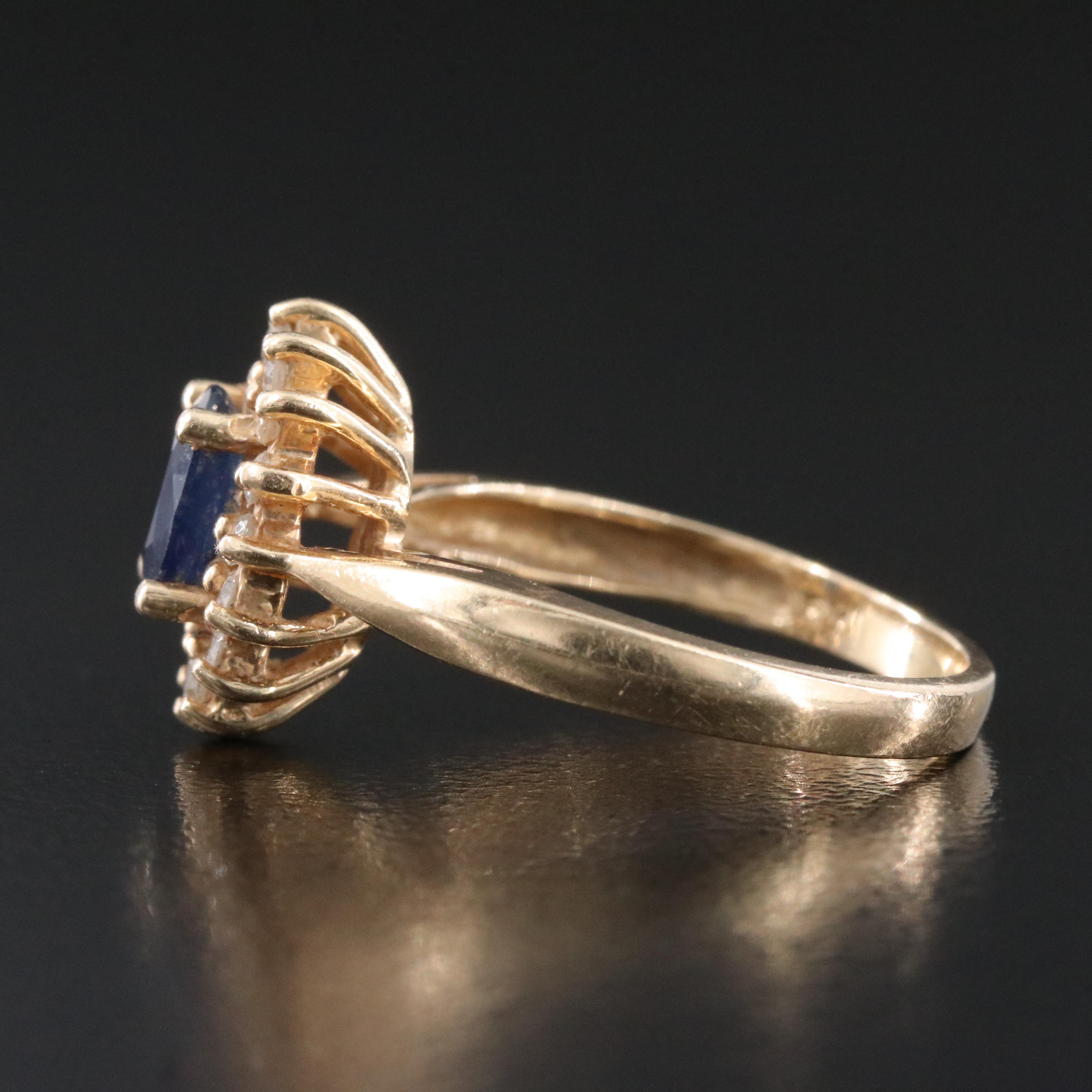 14K Sapphire and Diamond Ring