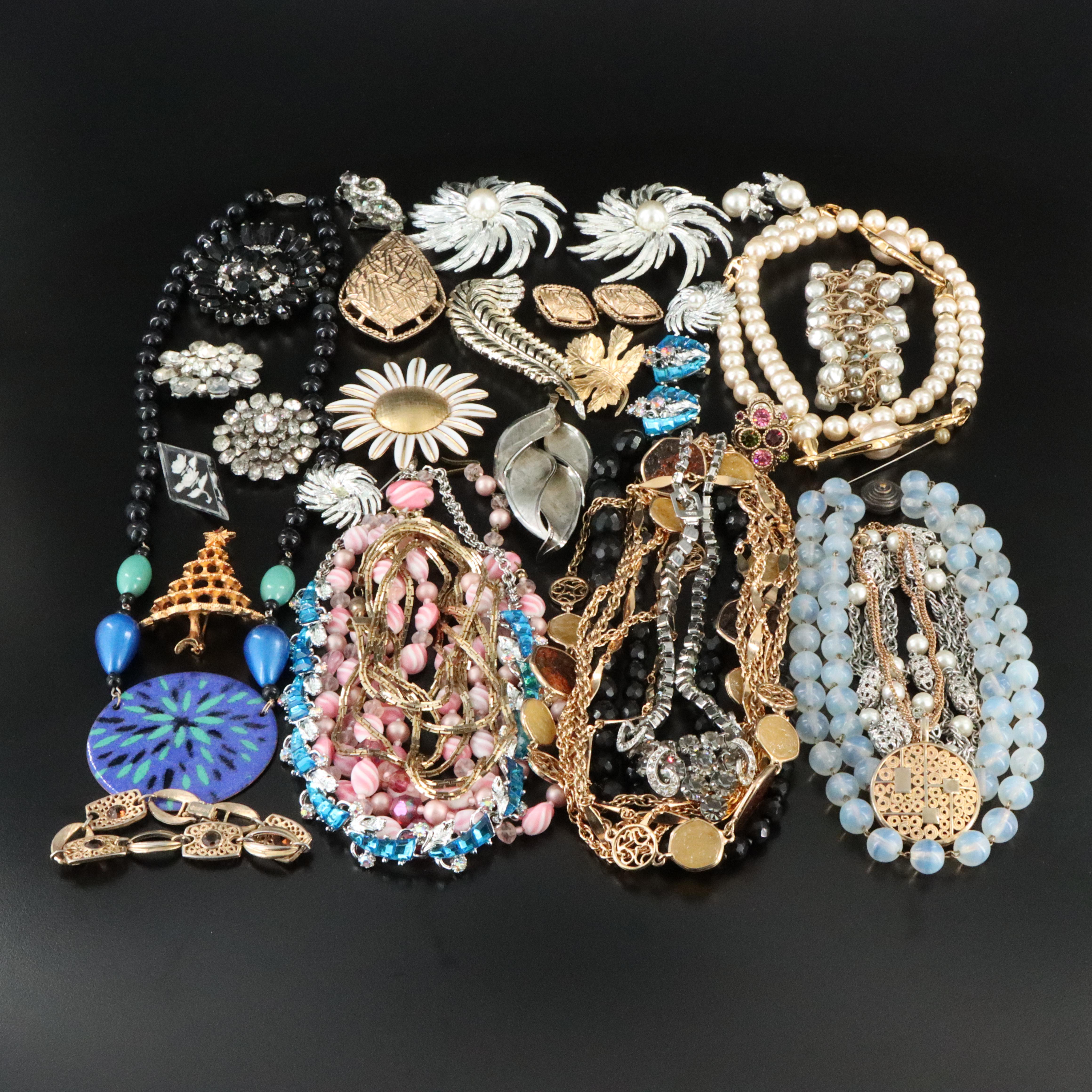Vintage Jewelry Collection with Faux Gemstones