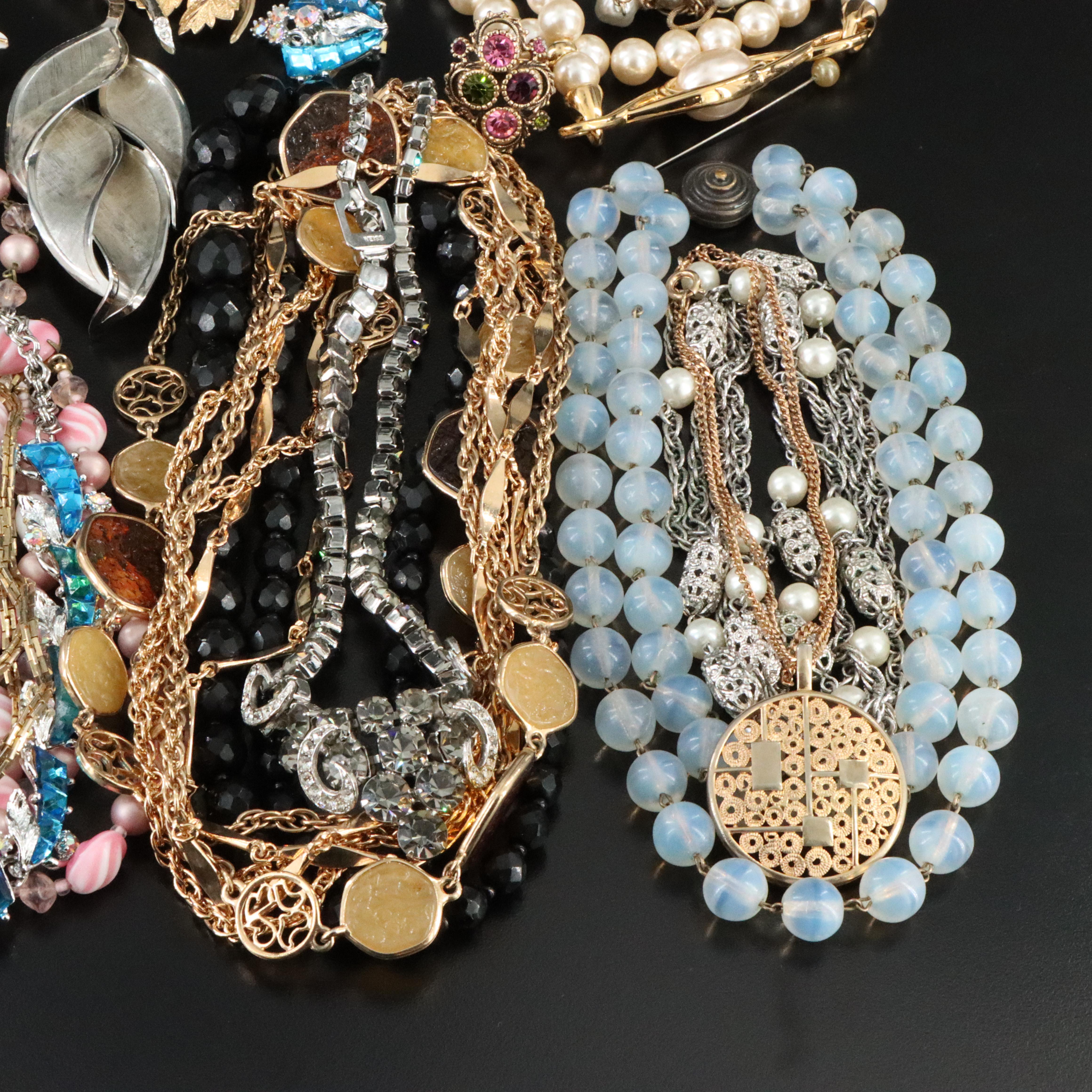 Vintage Jewelry Collection with Faux Gemstones