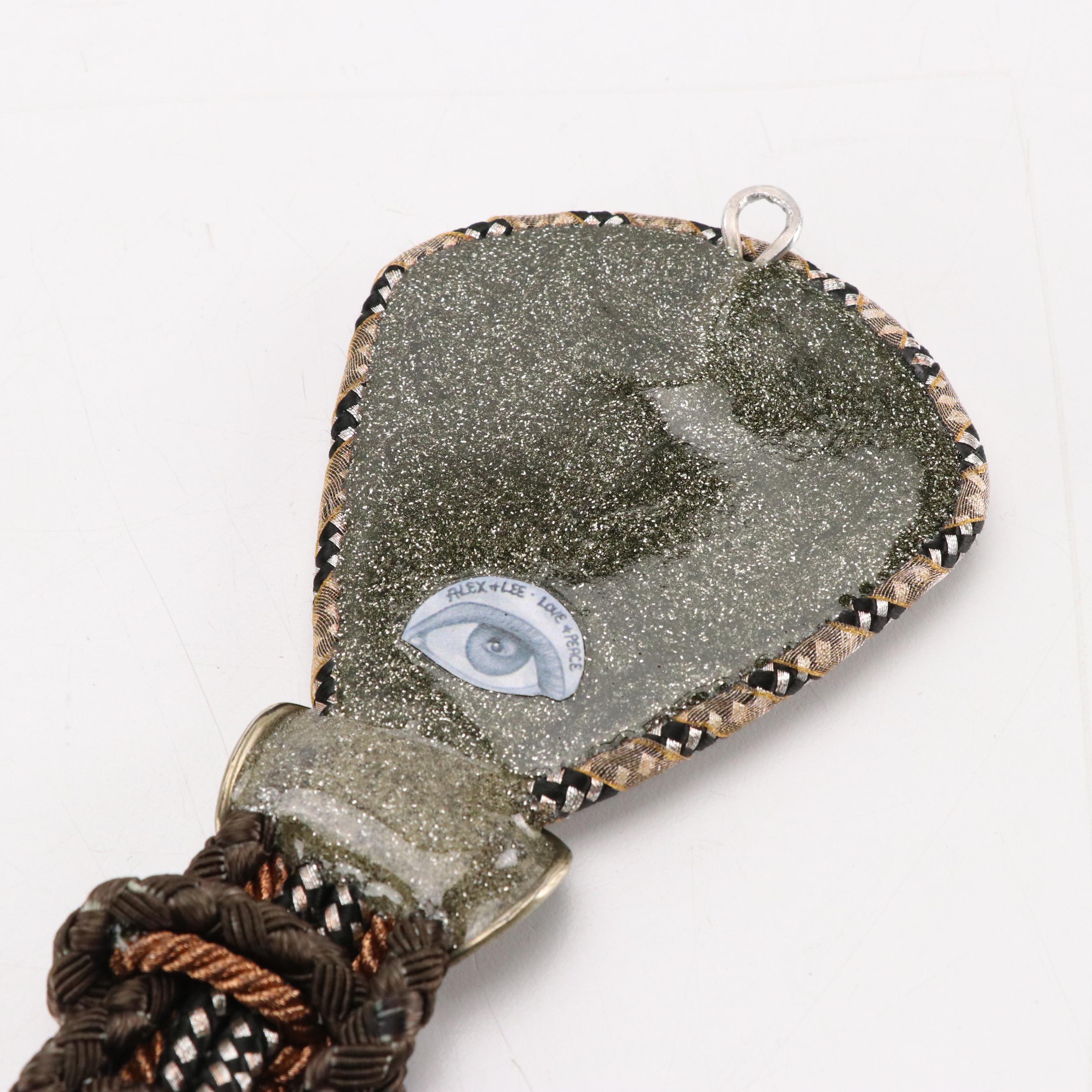 Alex & Lee - Love & Peace Artisan Buckle Woven Cord Belt, circa 1980