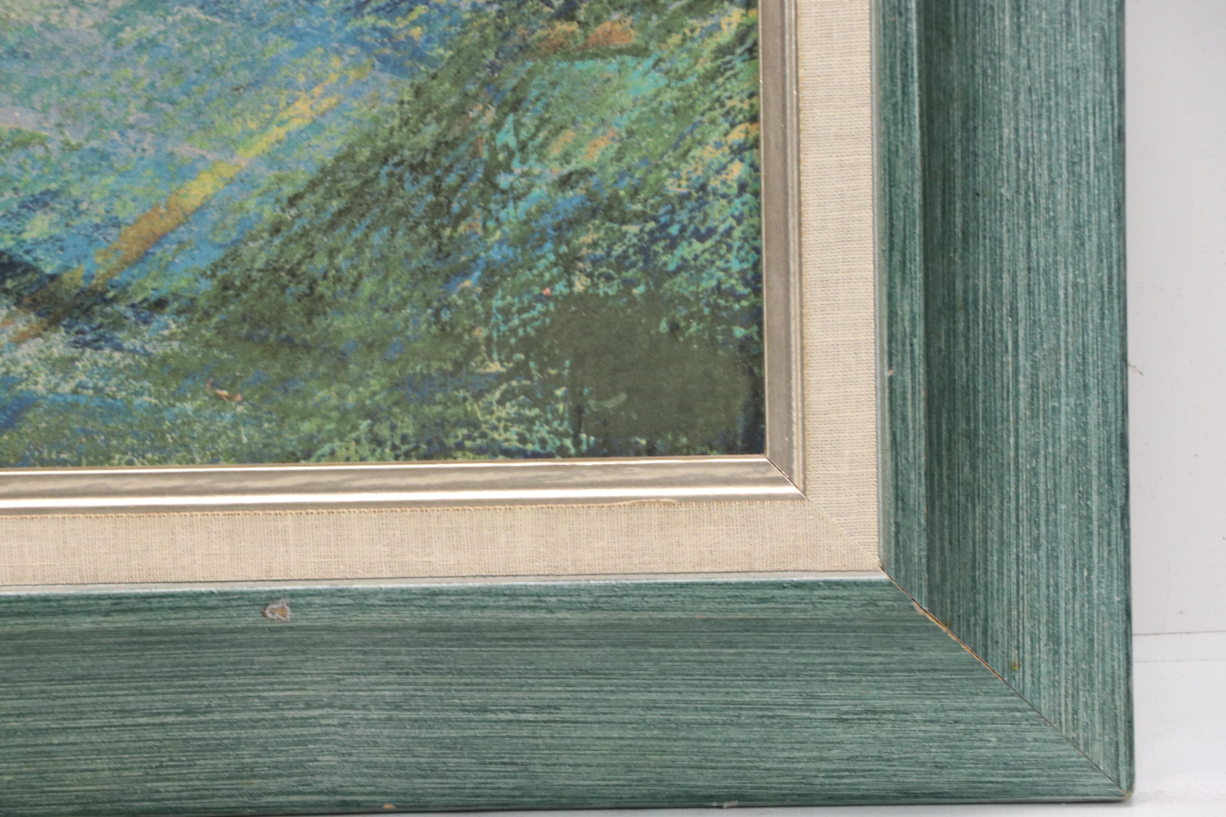 After Jean Maio Offset Lithograph of Urban Canal Scene "Skyscraper Blues"