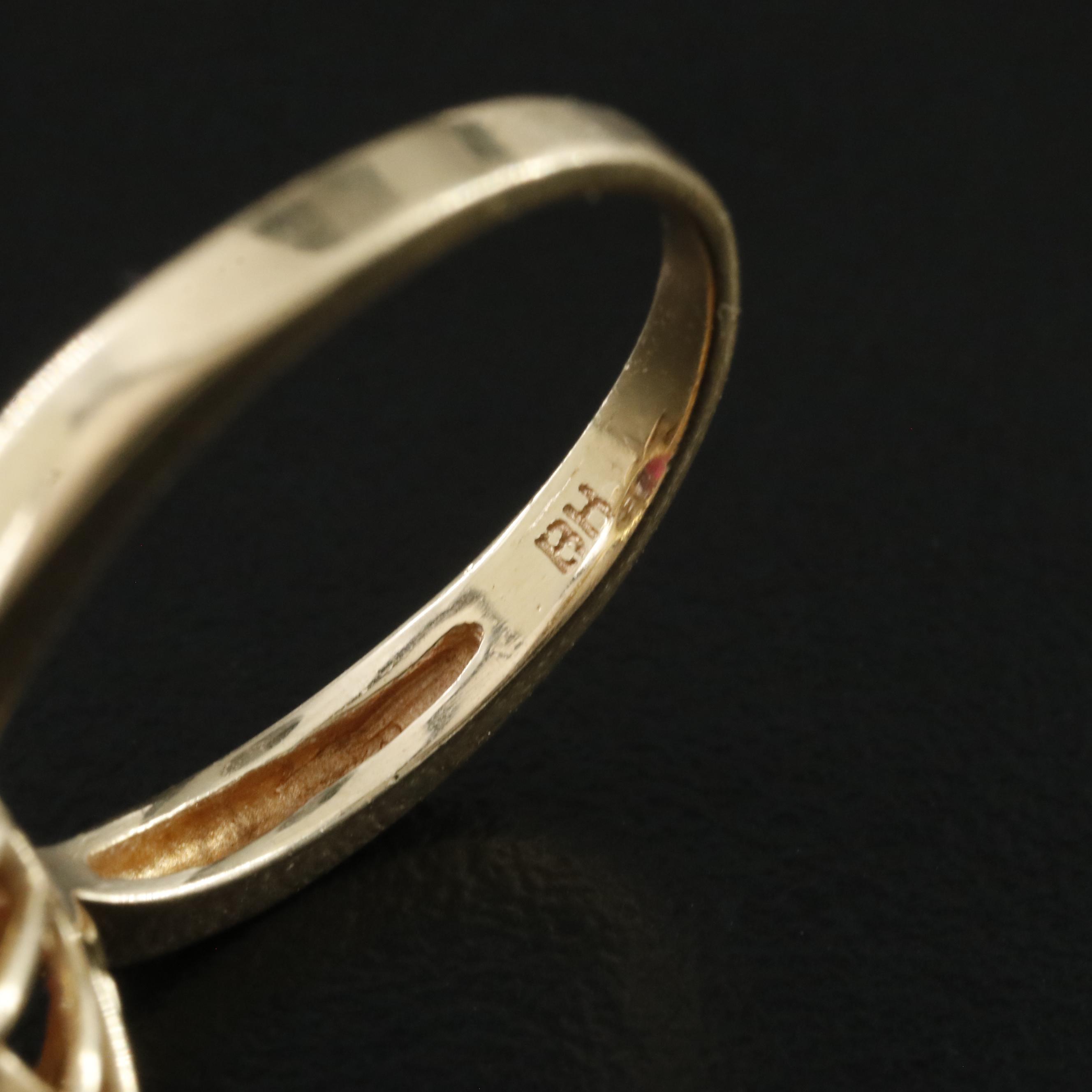 14K Filled Corundum and Diamond Ring