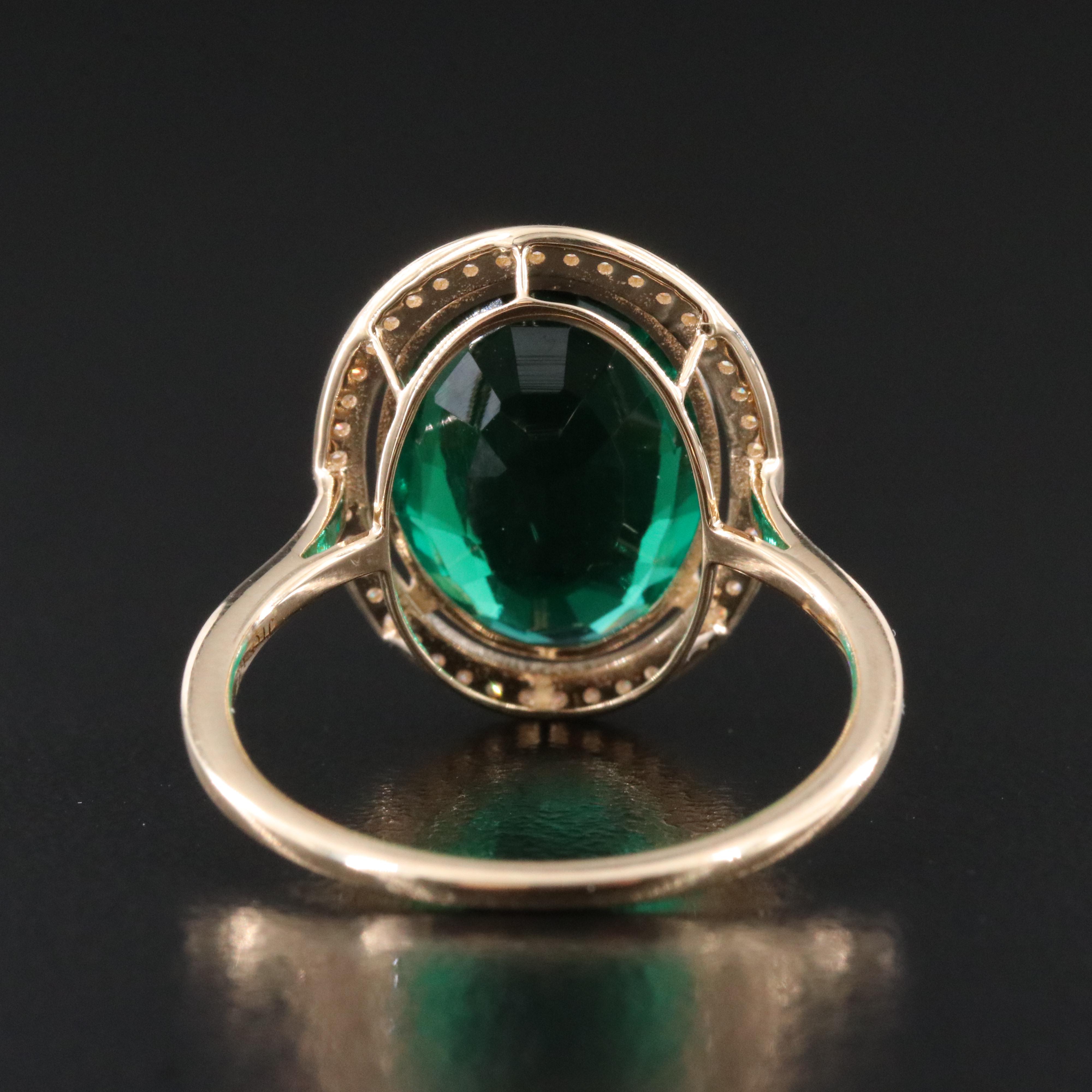 14K Emerald and Moissanite Ring with IGI Jewelry Report