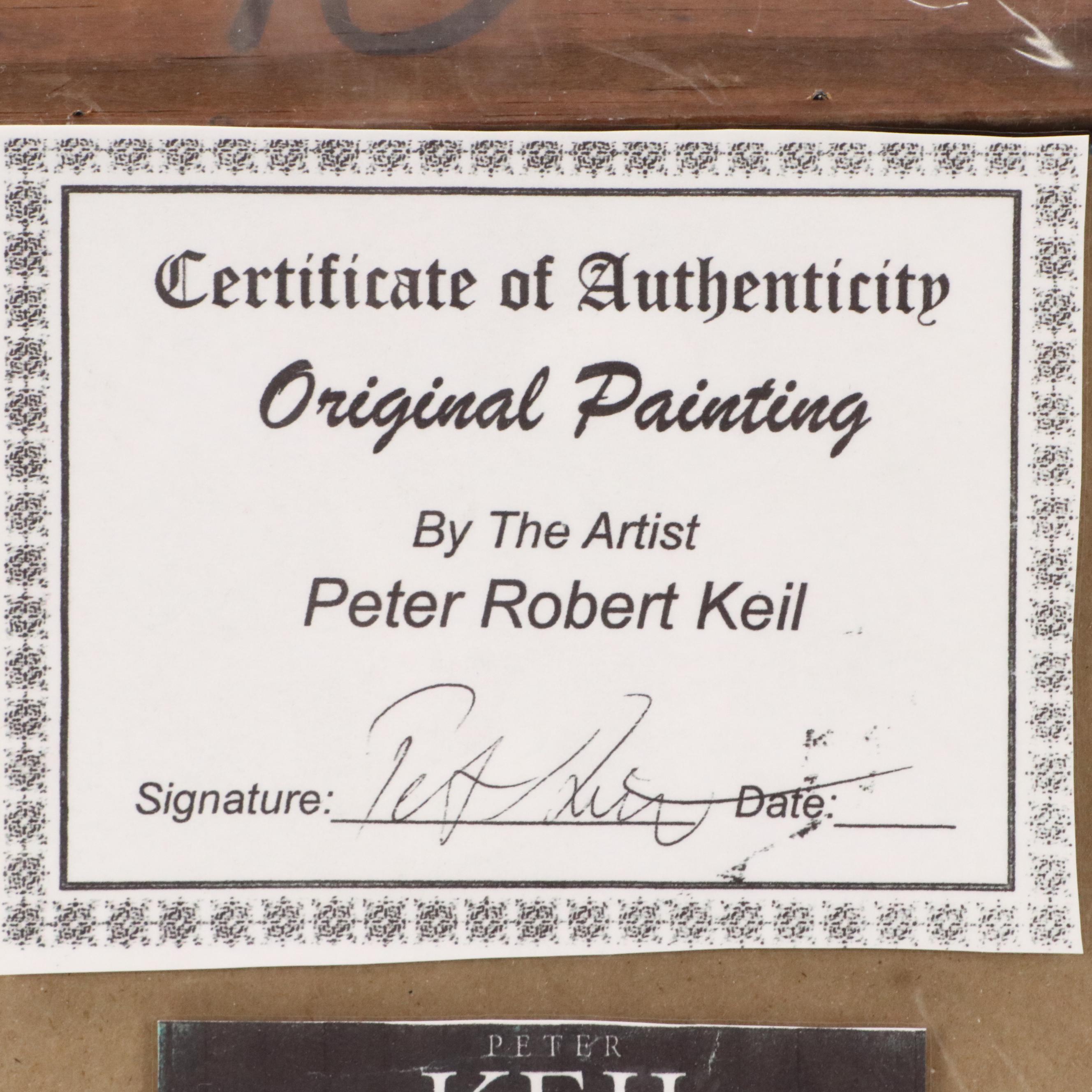 Peter Keil Acrylic Modern Portrait Painting, Late 20th Century