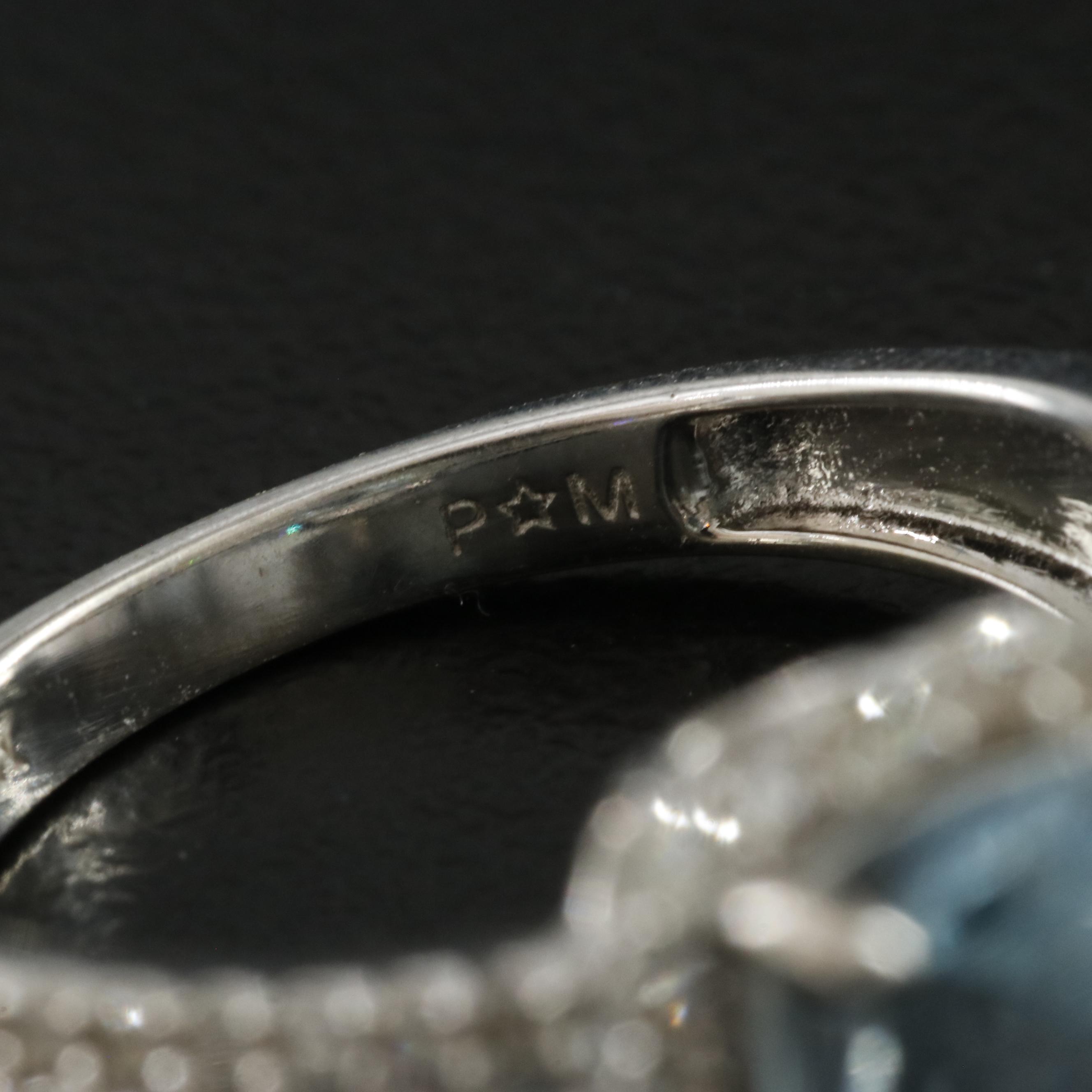 14K Aquamarine and Diamond Ring Including Lab Grown Fancy Blue Diamonds