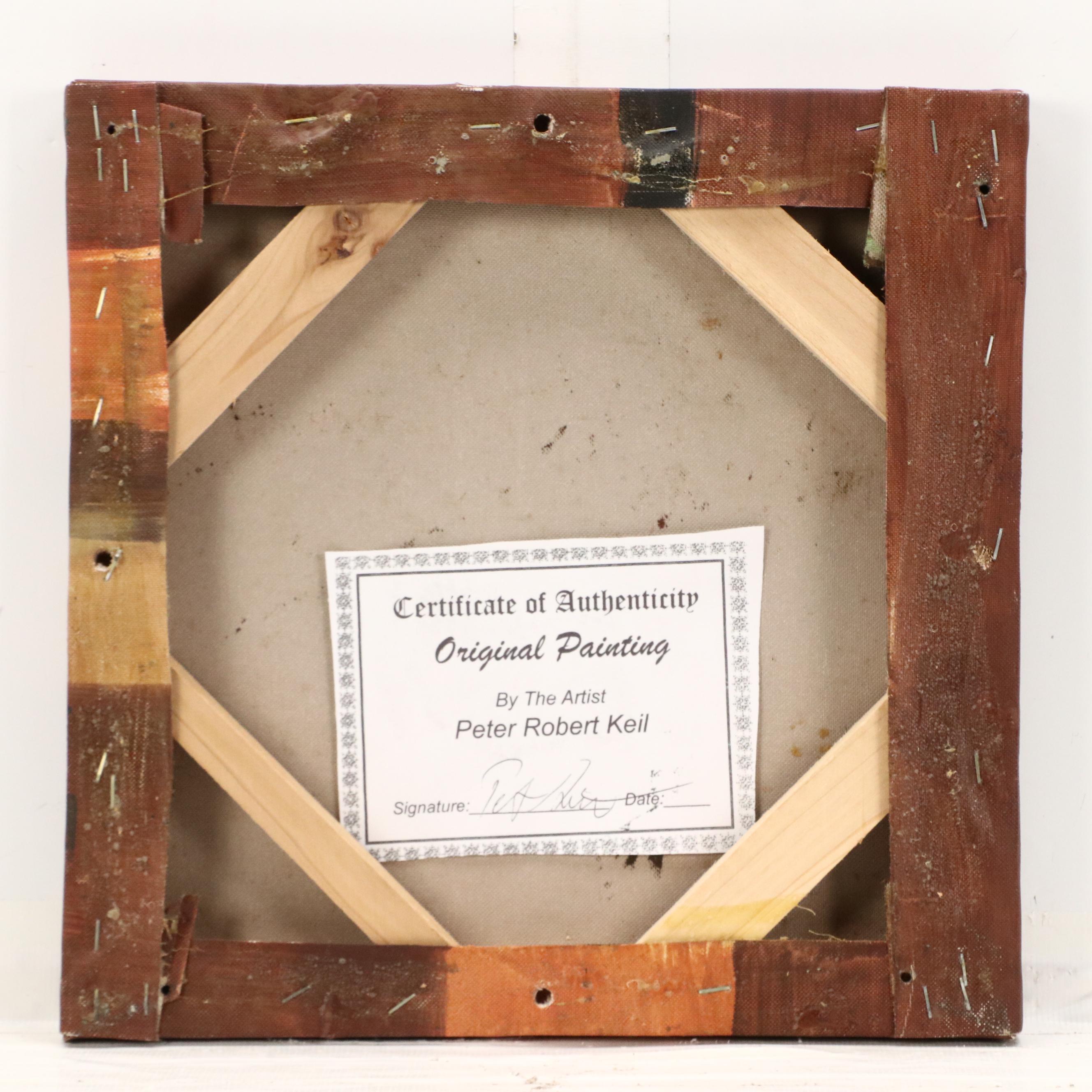 Peter Keil Acrylic Modern Abstract Portrait, Late 20th Century