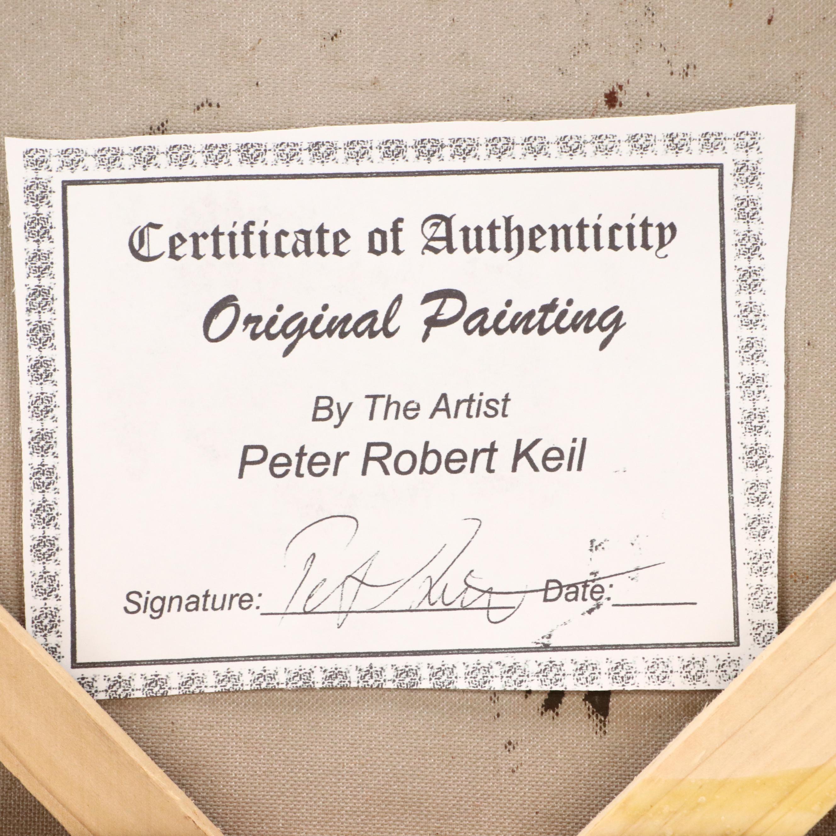 Peter Keil Acrylic Modern Abstract Portrait, Late 20th Century