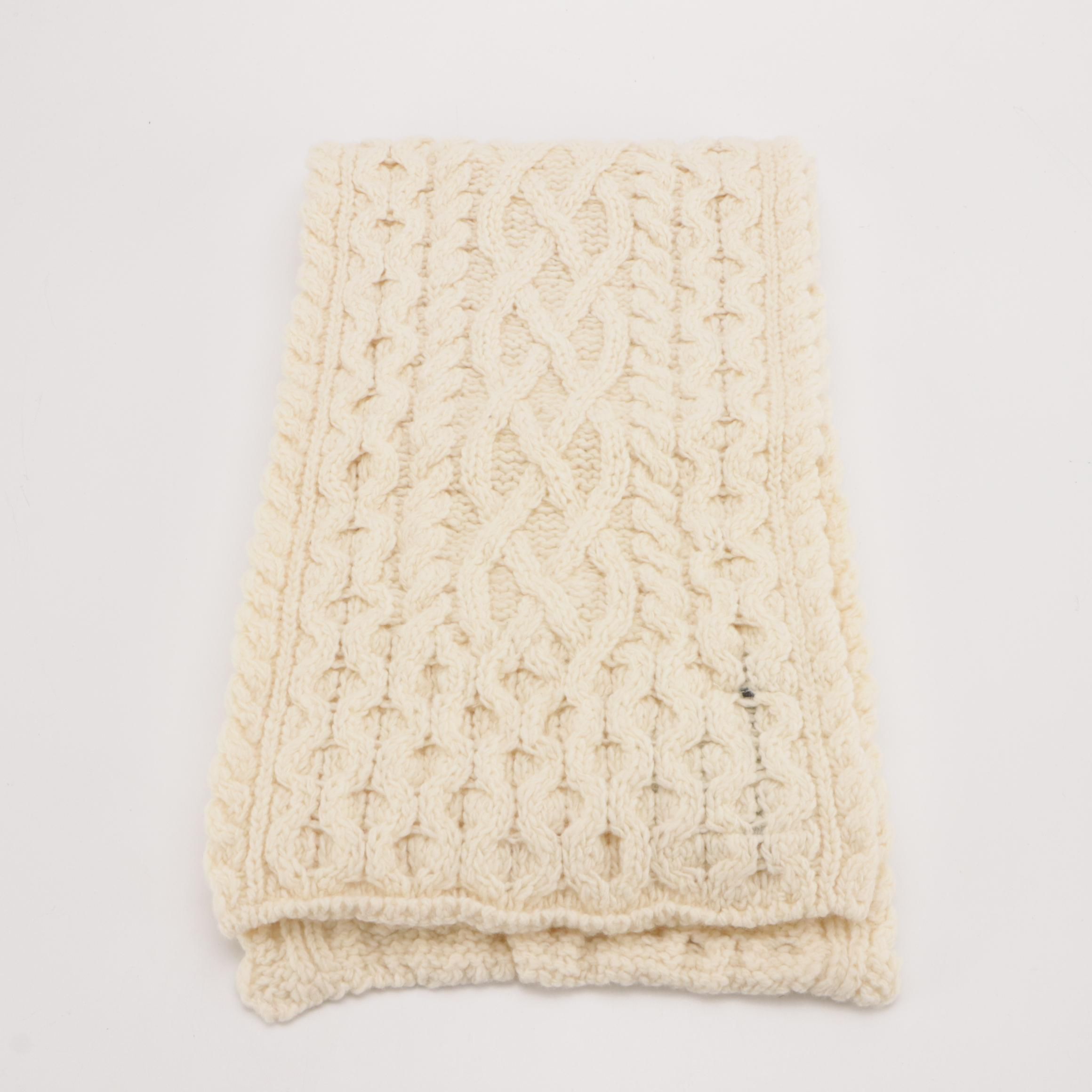 Aran Sweater Market Wool/Cashmere Knit Scarf