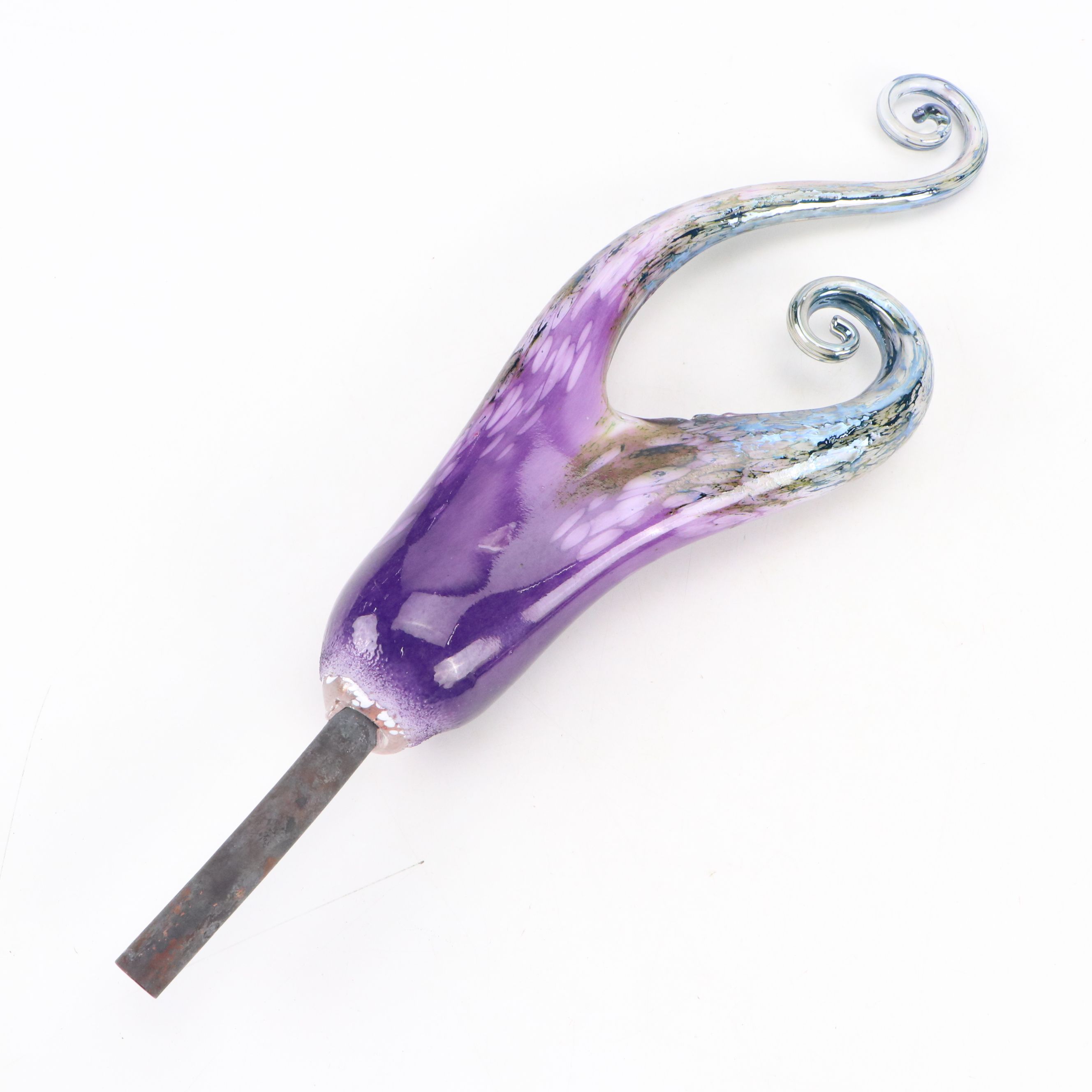 Jack Pine Blown Glass Lawn Sculptures with Mirror Centerpieces