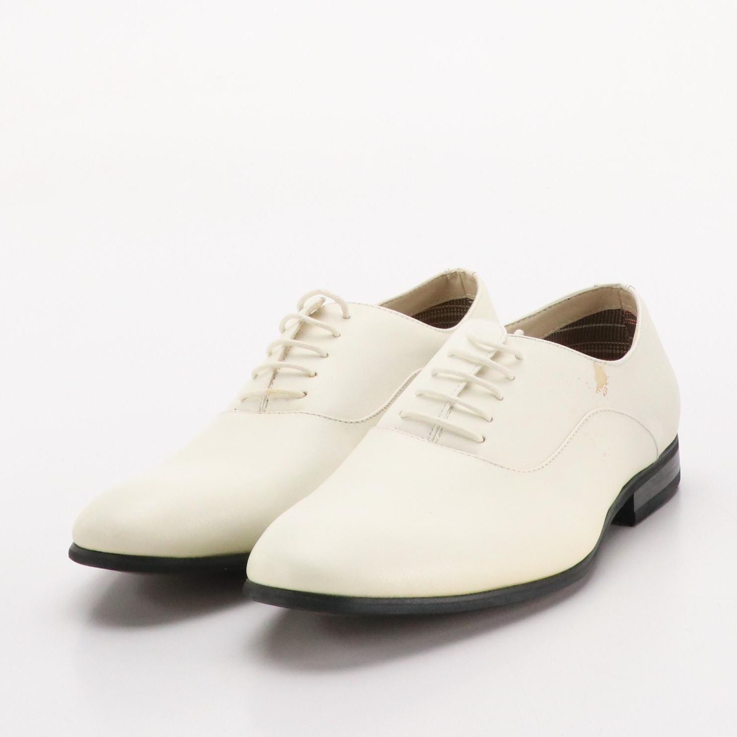 Men's Ferro Aldo White Leather Round Toe Lace-Up Oxford Dress Shoes with Box
