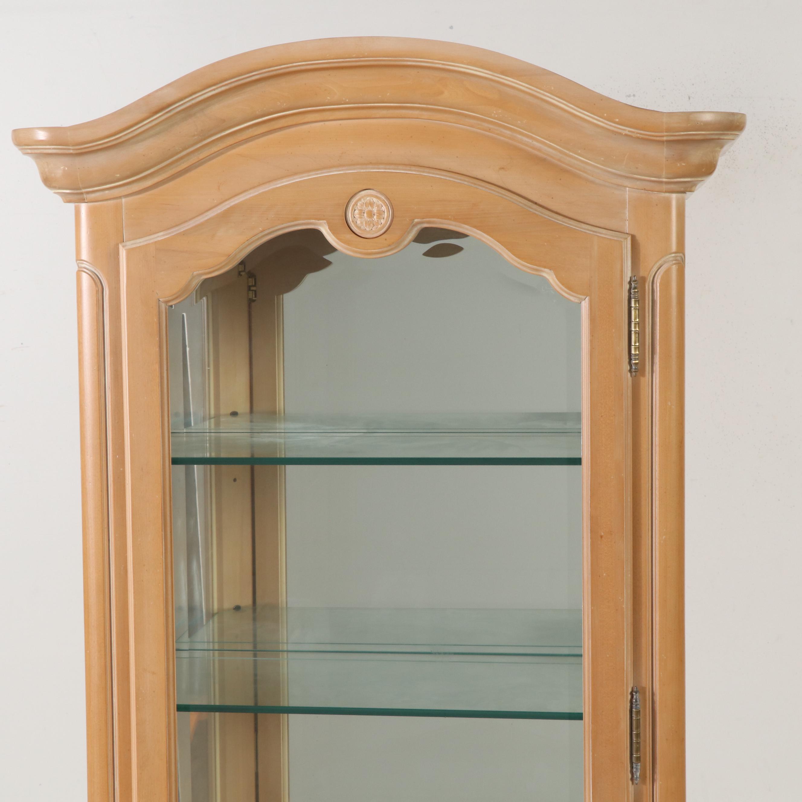 Ethan Allen French Country Style Illuminated Display Cabinet