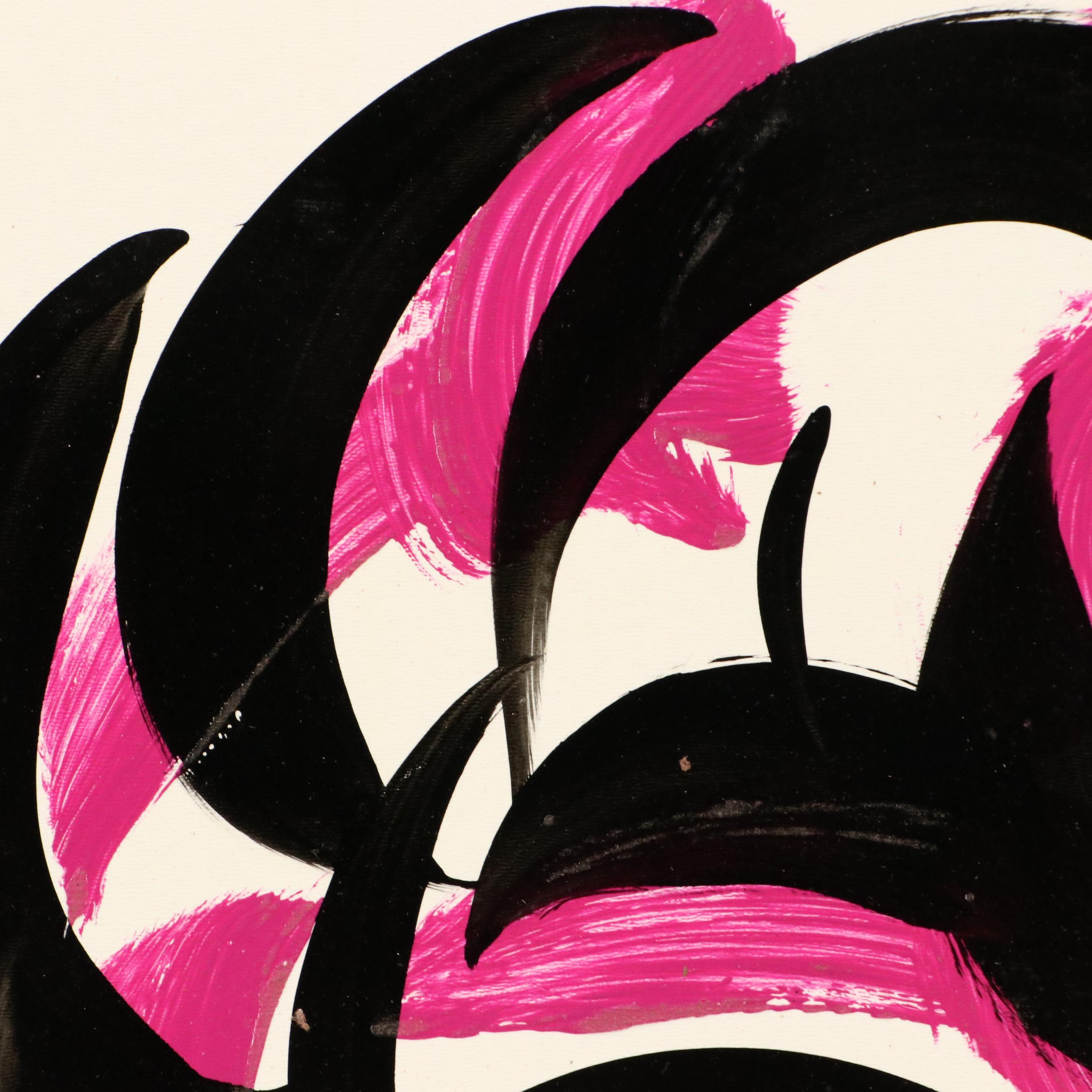 Peter Keil Abstract Acrylic Portrait Painting, Late 20th Century