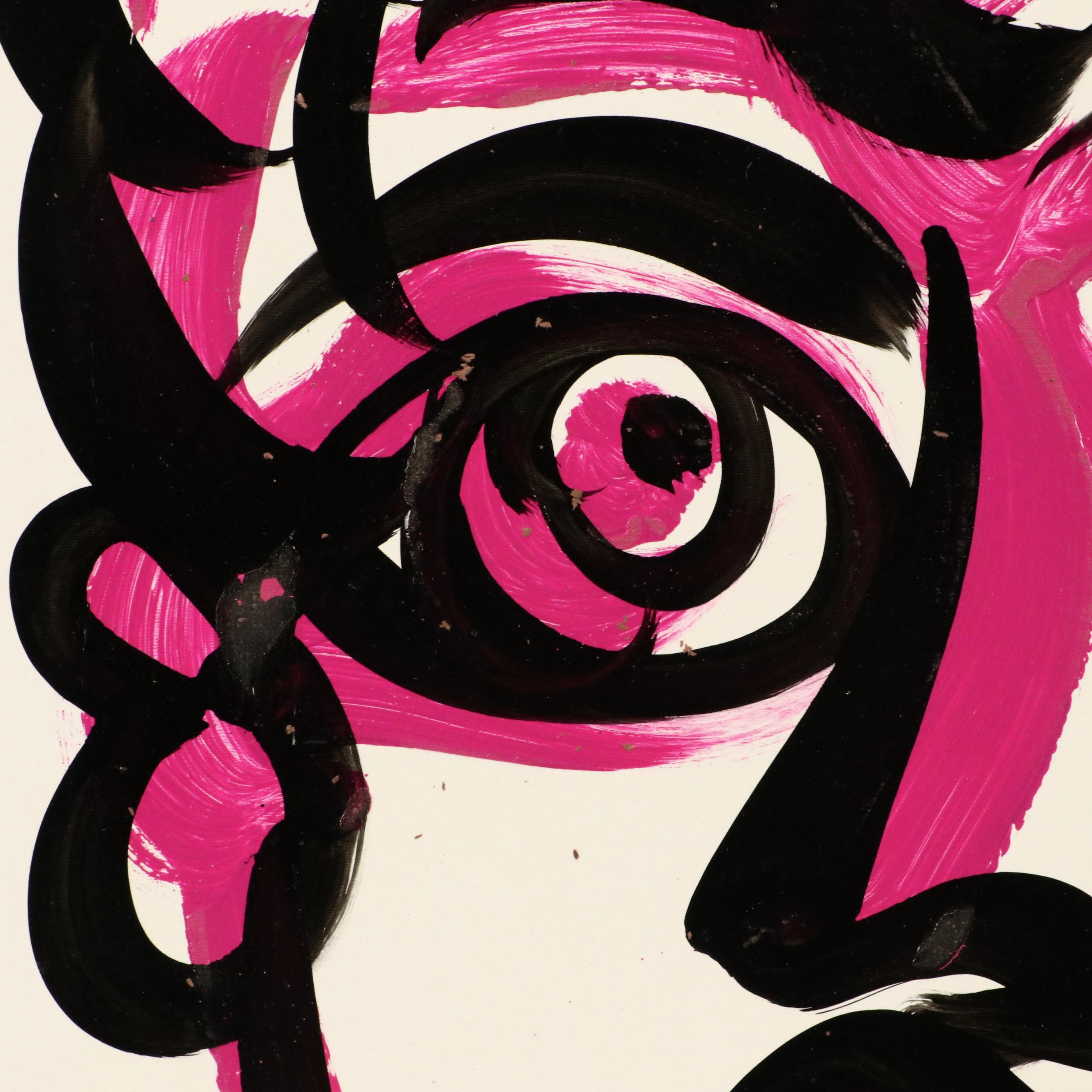 Peter Keil Abstract Acrylic Portrait Painting, Late 20th Century