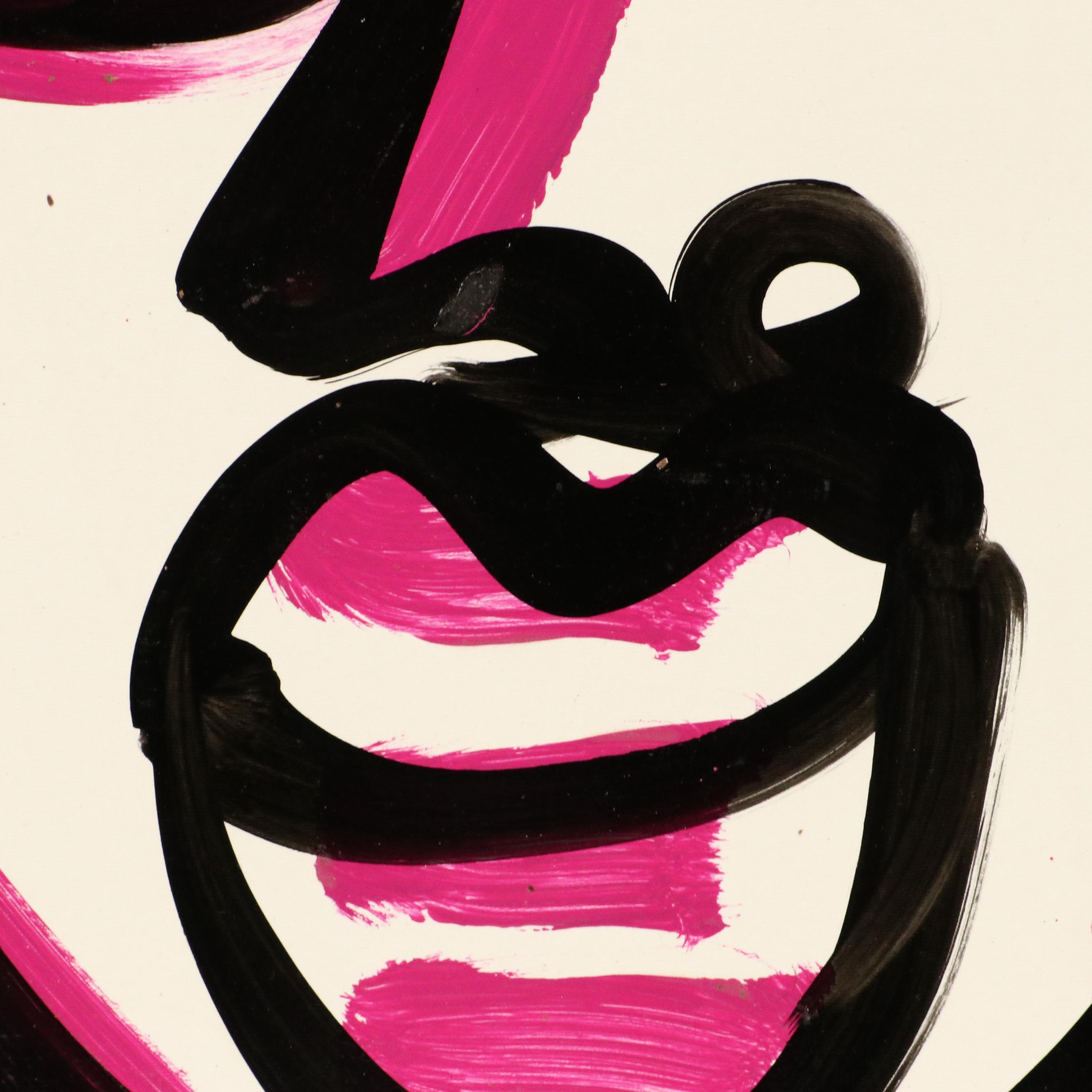 Peter Keil Abstract Acrylic Portrait Painting, Late 20th Century