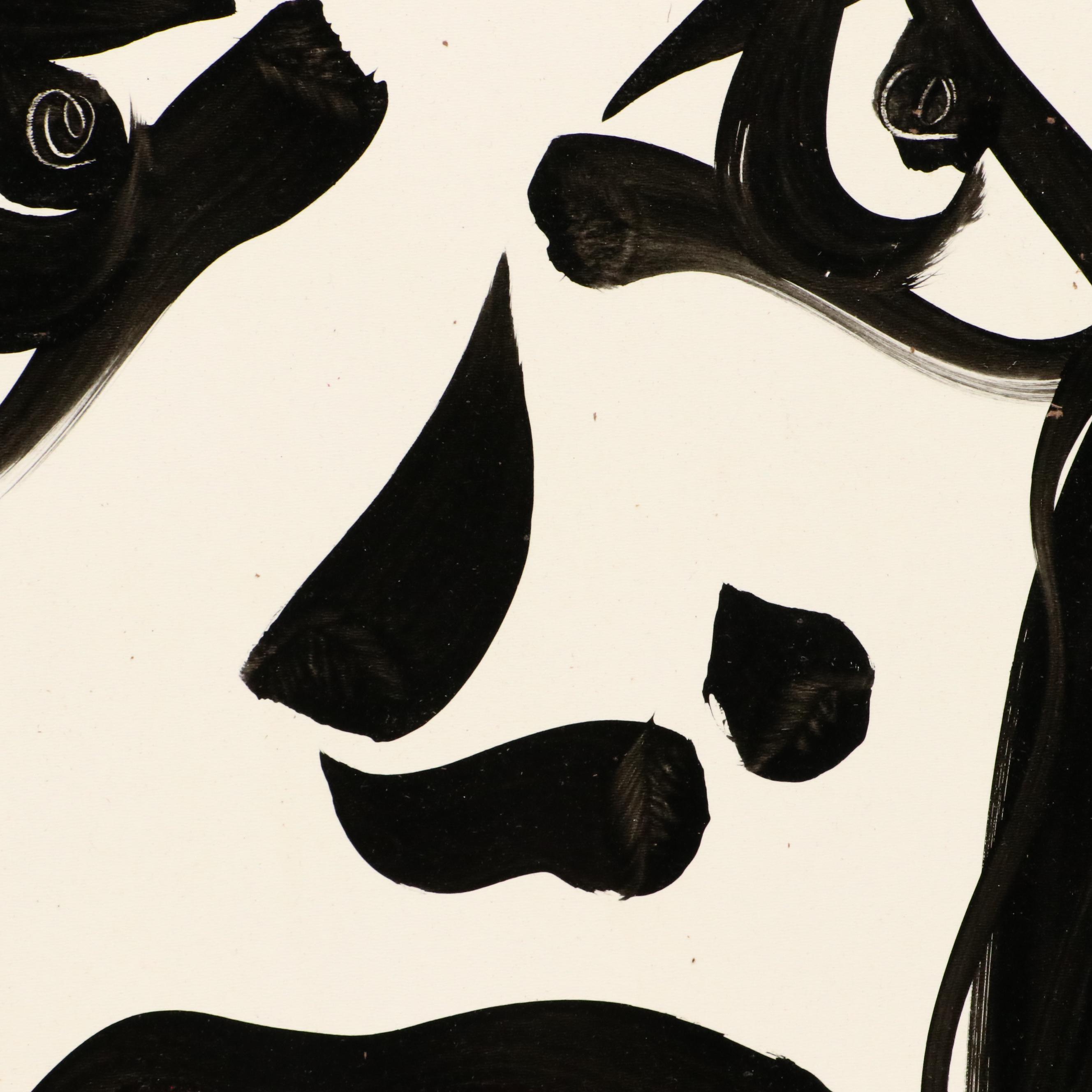 Peter Keil Abstract Acrylic Portrait Painting, Late 20th Century