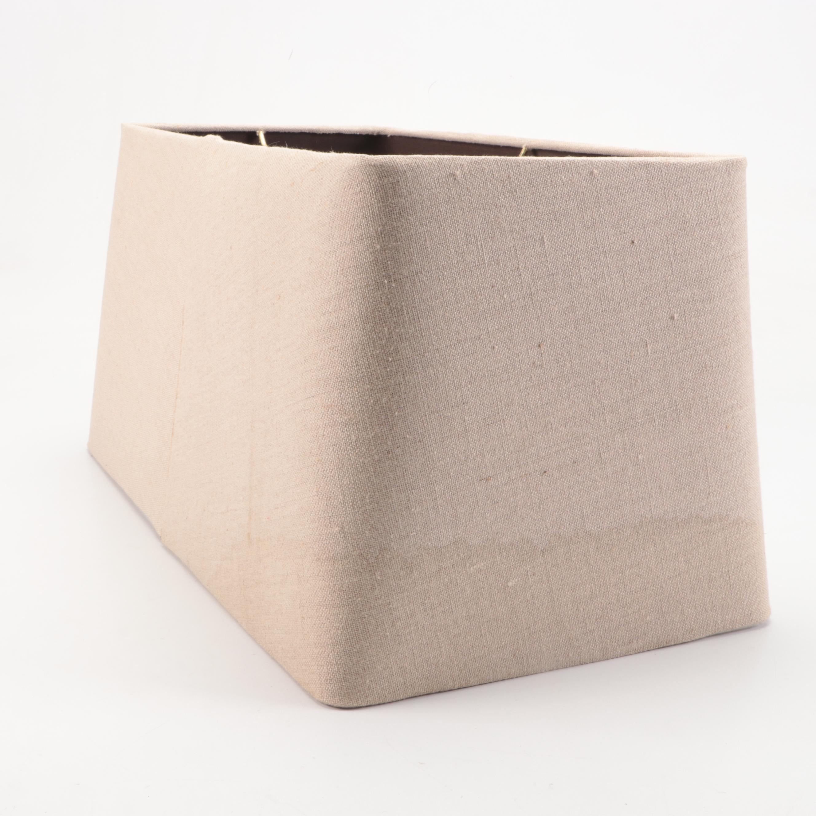 Metal Scrollwork and Leaves Table Lamp on Faux Stone Base, Linen Shade