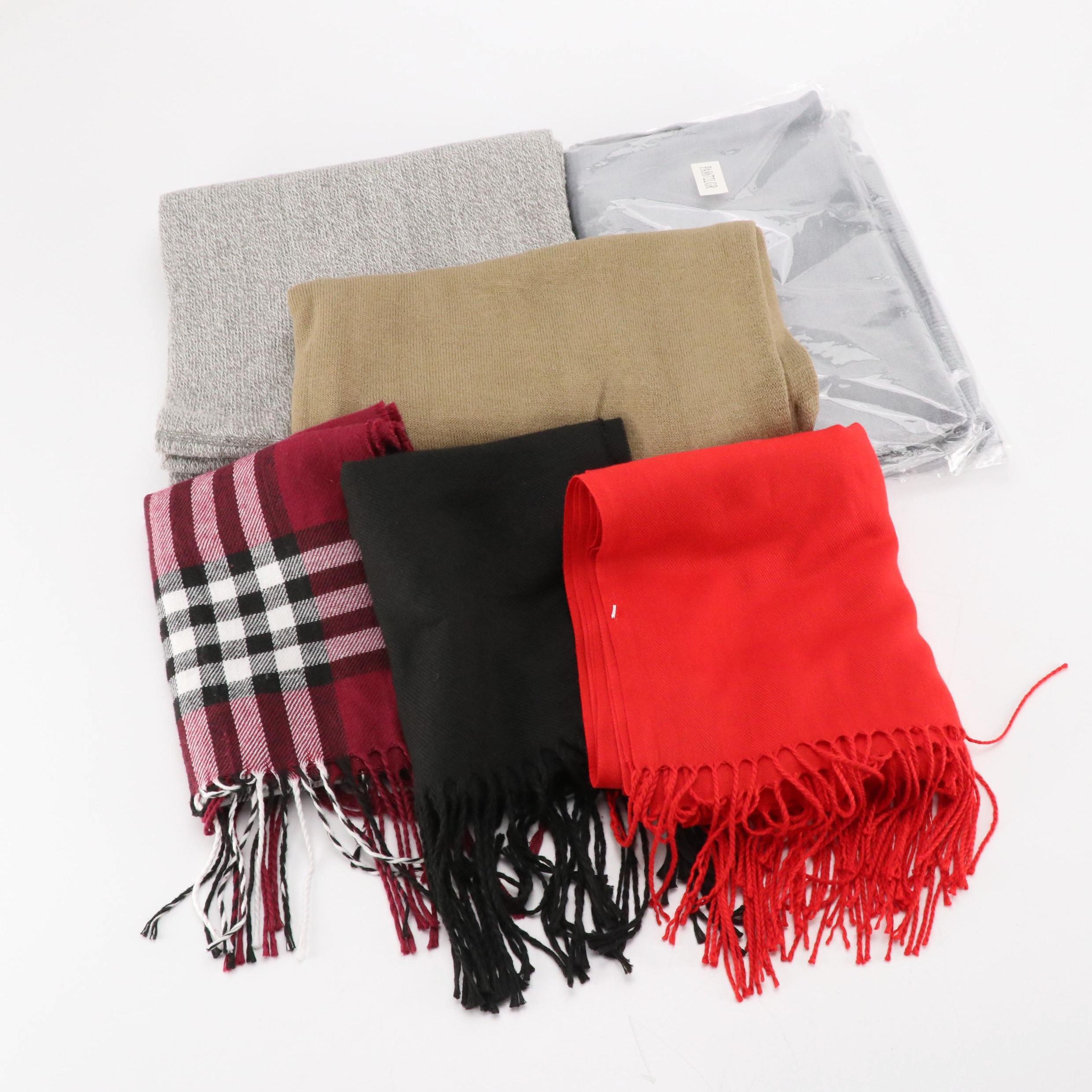 Calvin Klein Infinity Scarf with Other Fringe Scarves and Wraps