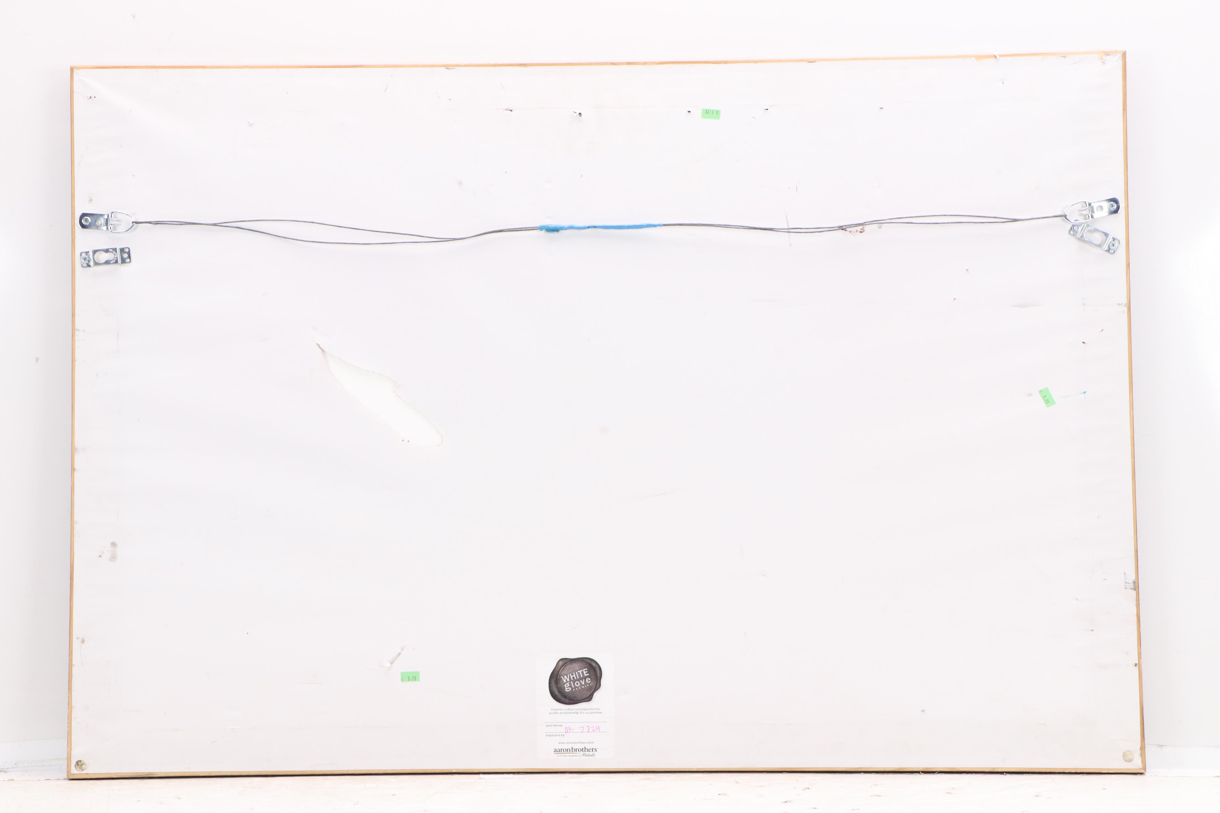 Golf-Themed Artwork Offset Lithograph with Golf Novelty Needlepoint Panel