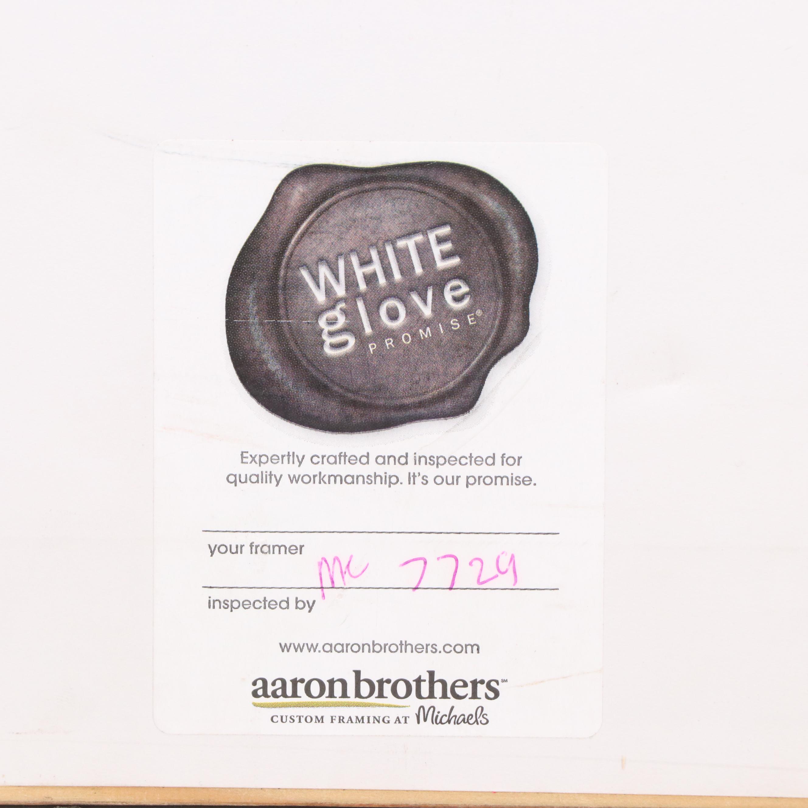 Golf-Themed Artwork Offset Lithograph with Golf Novelty Needlepoint Panel