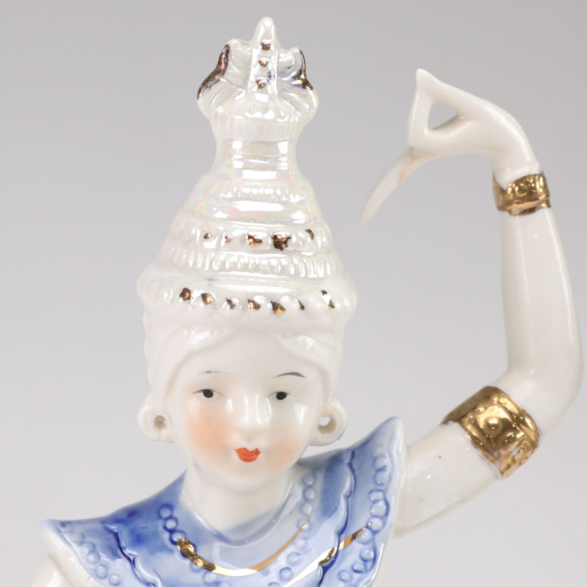 Hand-Painted Porcelain Thai Dancer Figurines