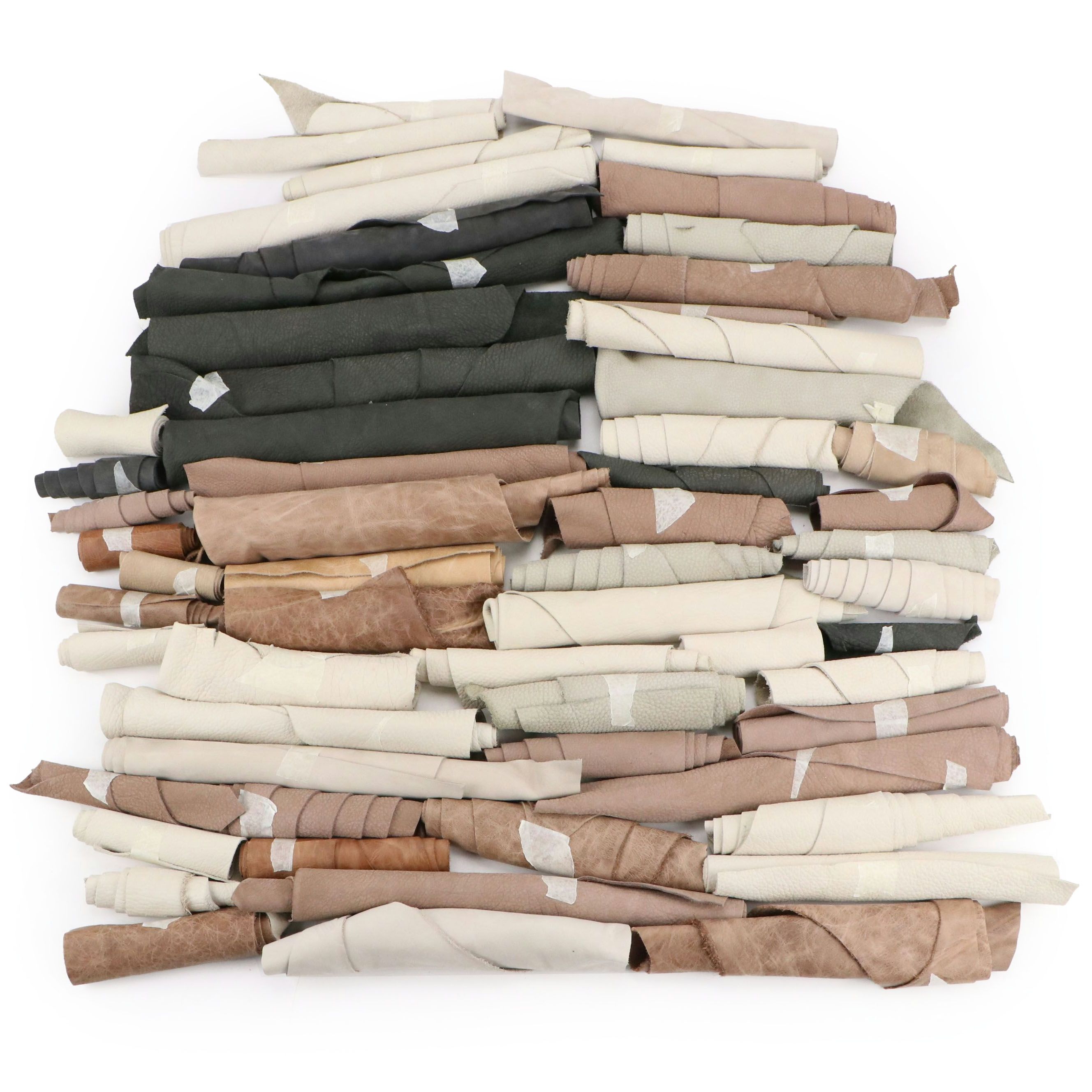 Neutral Toned Leather Scraps and Remnants