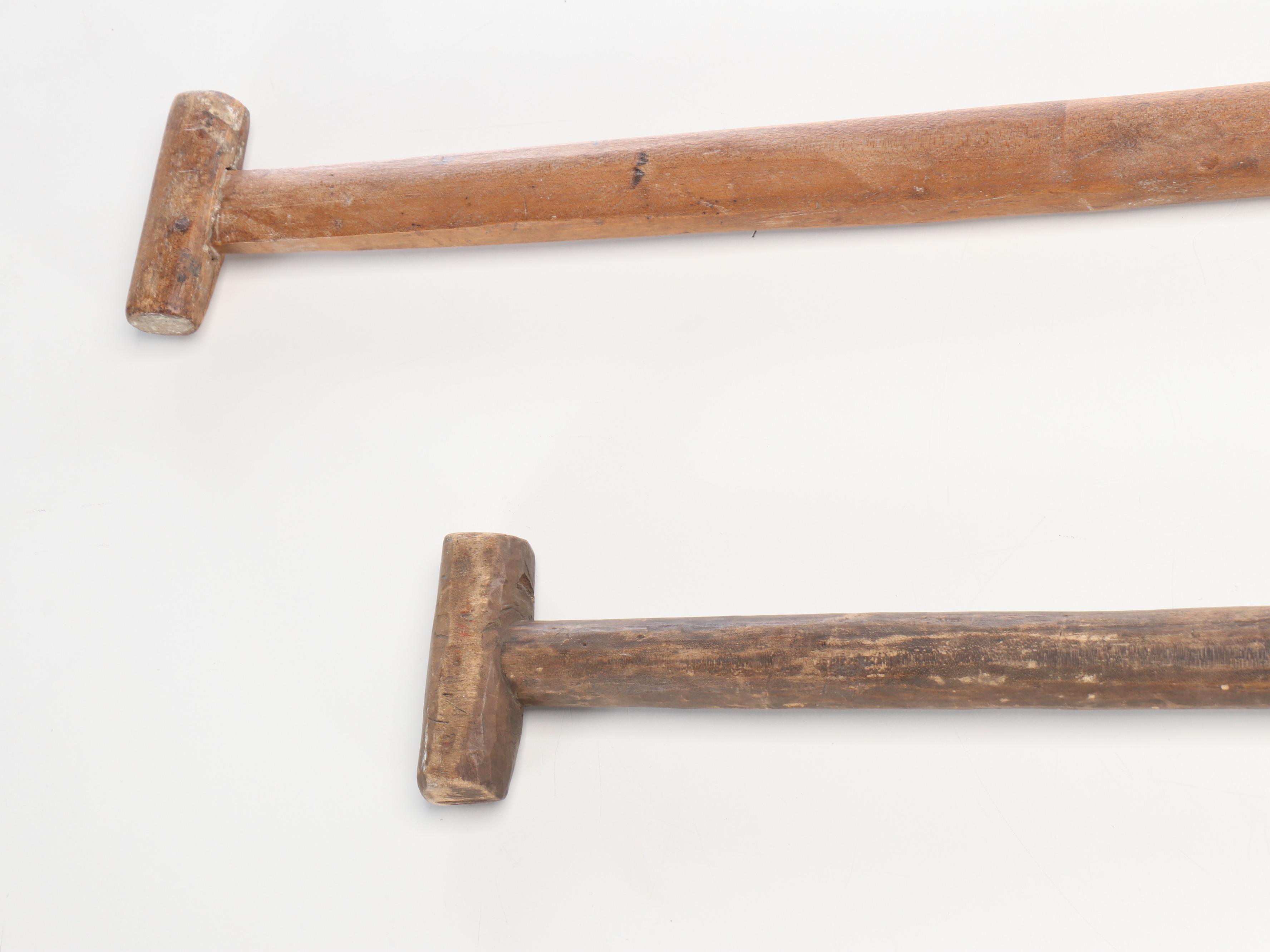 Two Indigenous Subarctic/Pacific Northwest Coast Wooden Oars