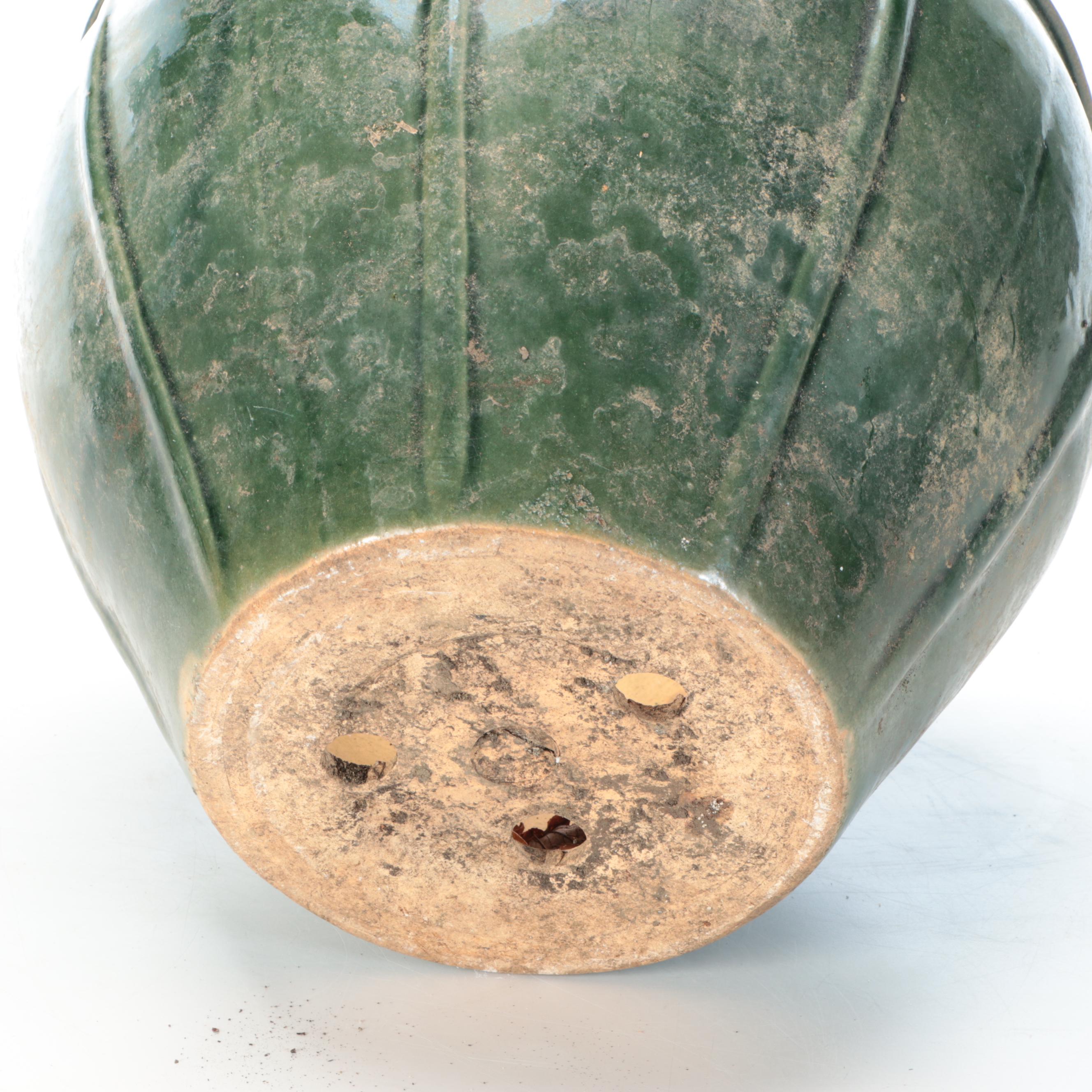 Blue, Green, and Yellow Glaze Ceramic Planters