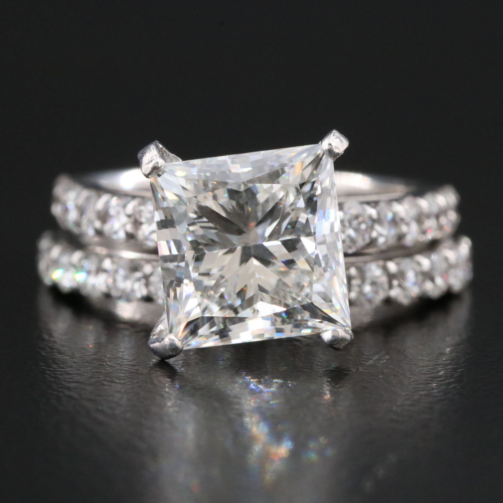 14K 5.44 CTW Lab Grown Diamond Ring Set with IGI Report