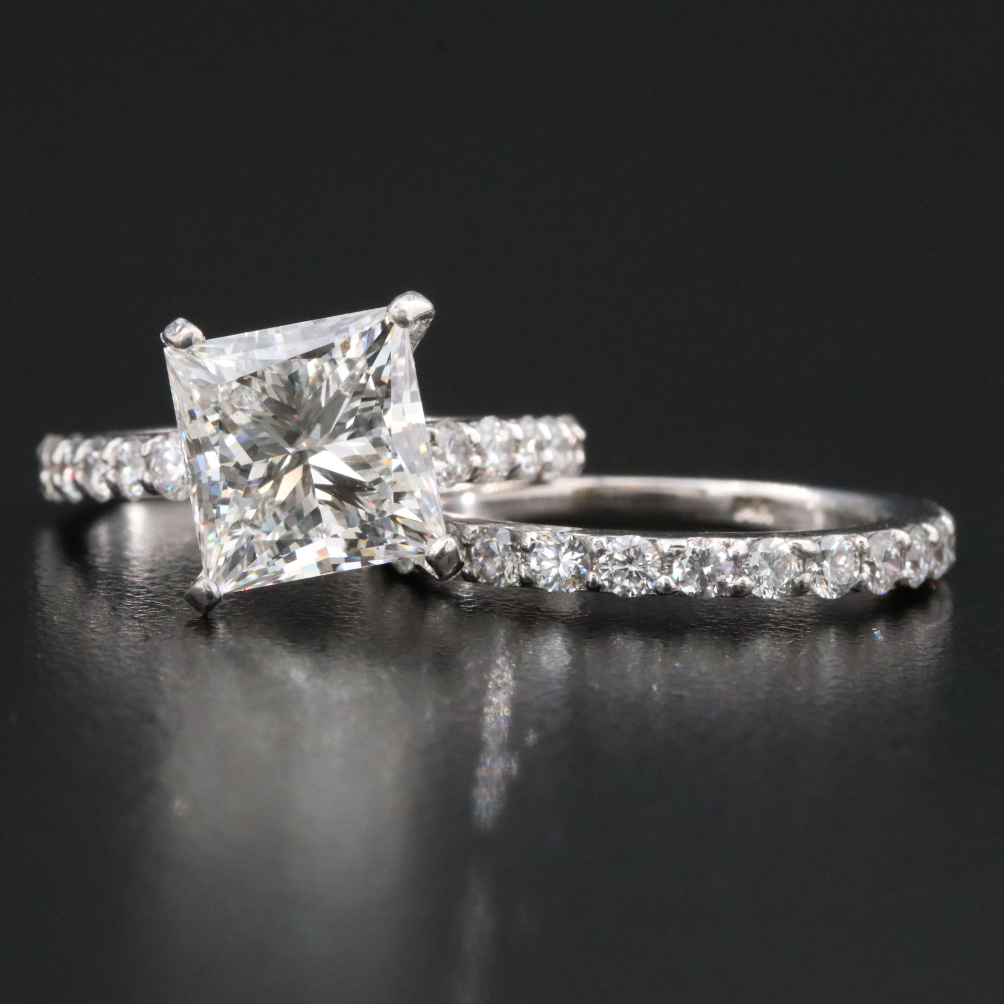 14K 5.44 CTW Lab Grown Diamond Ring Set with IGI Report