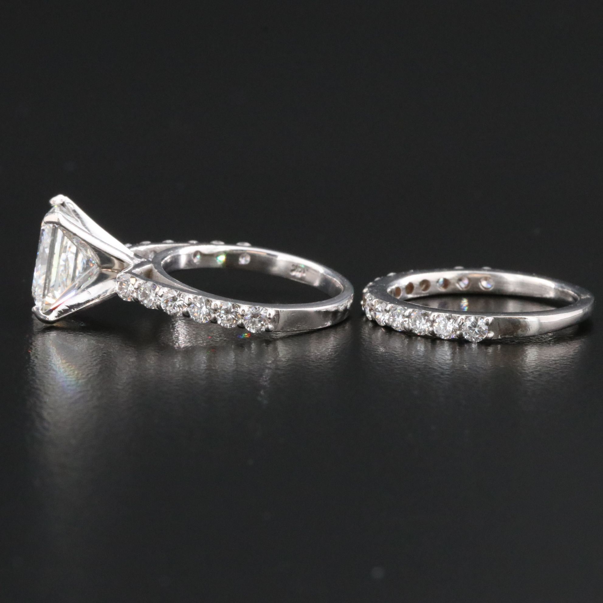 14K 5.44 CTW Lab Grown Diamond Ring Set with IGI Report