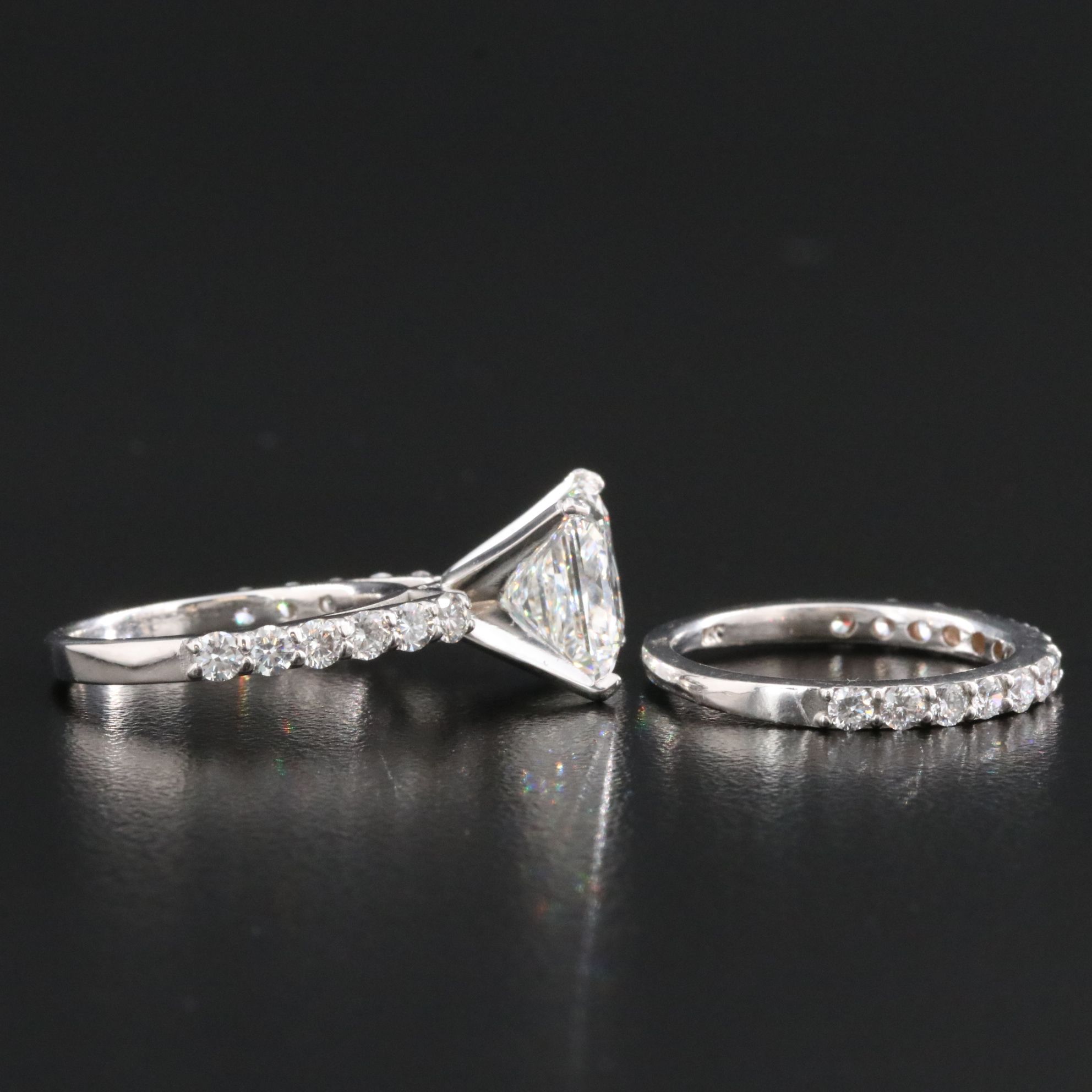 14K 5.44 CTW Lab Grown Diamond Ring Set with IGI Report