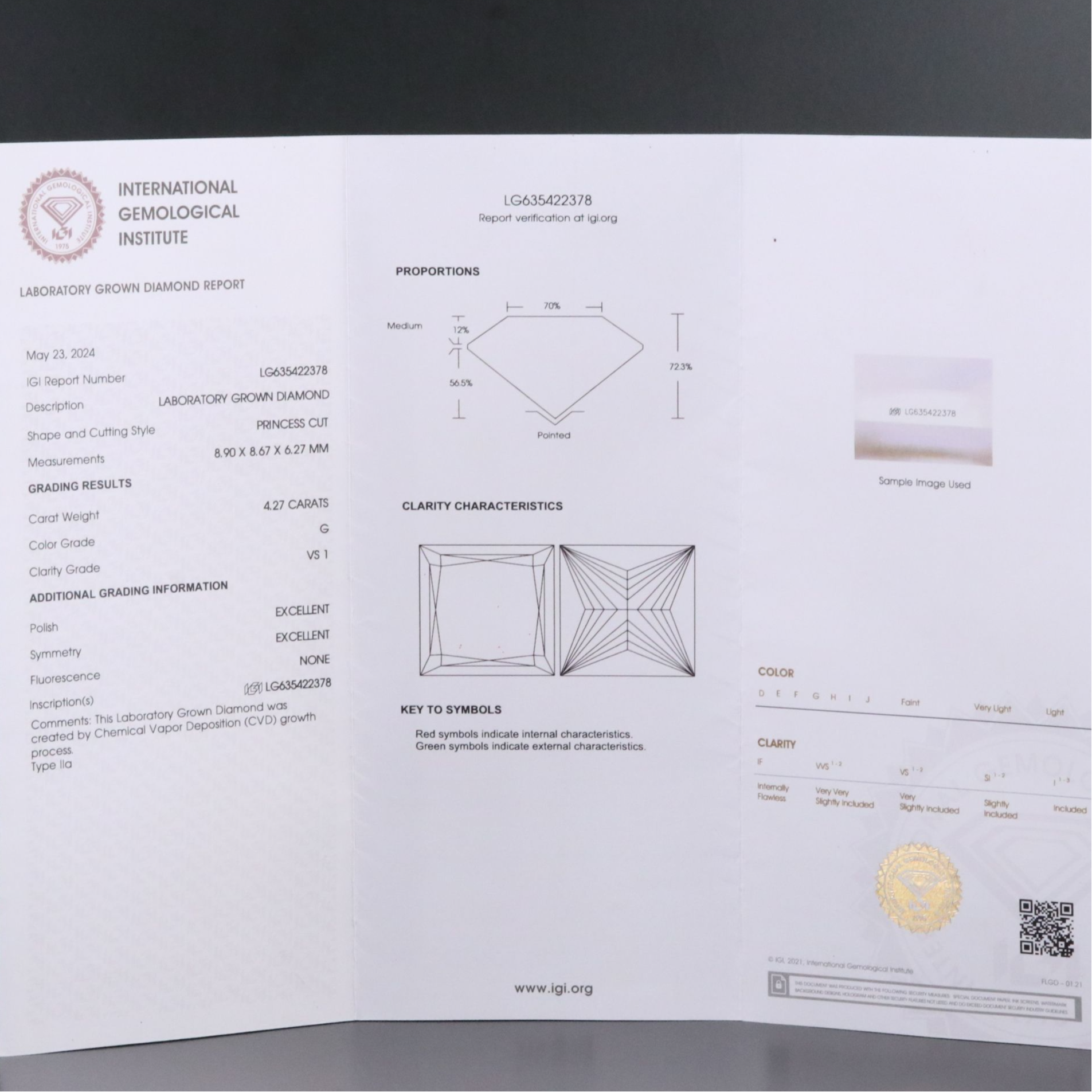 14K 5.44 CTW Lab Grown Diamond Ring Set with IGI Report