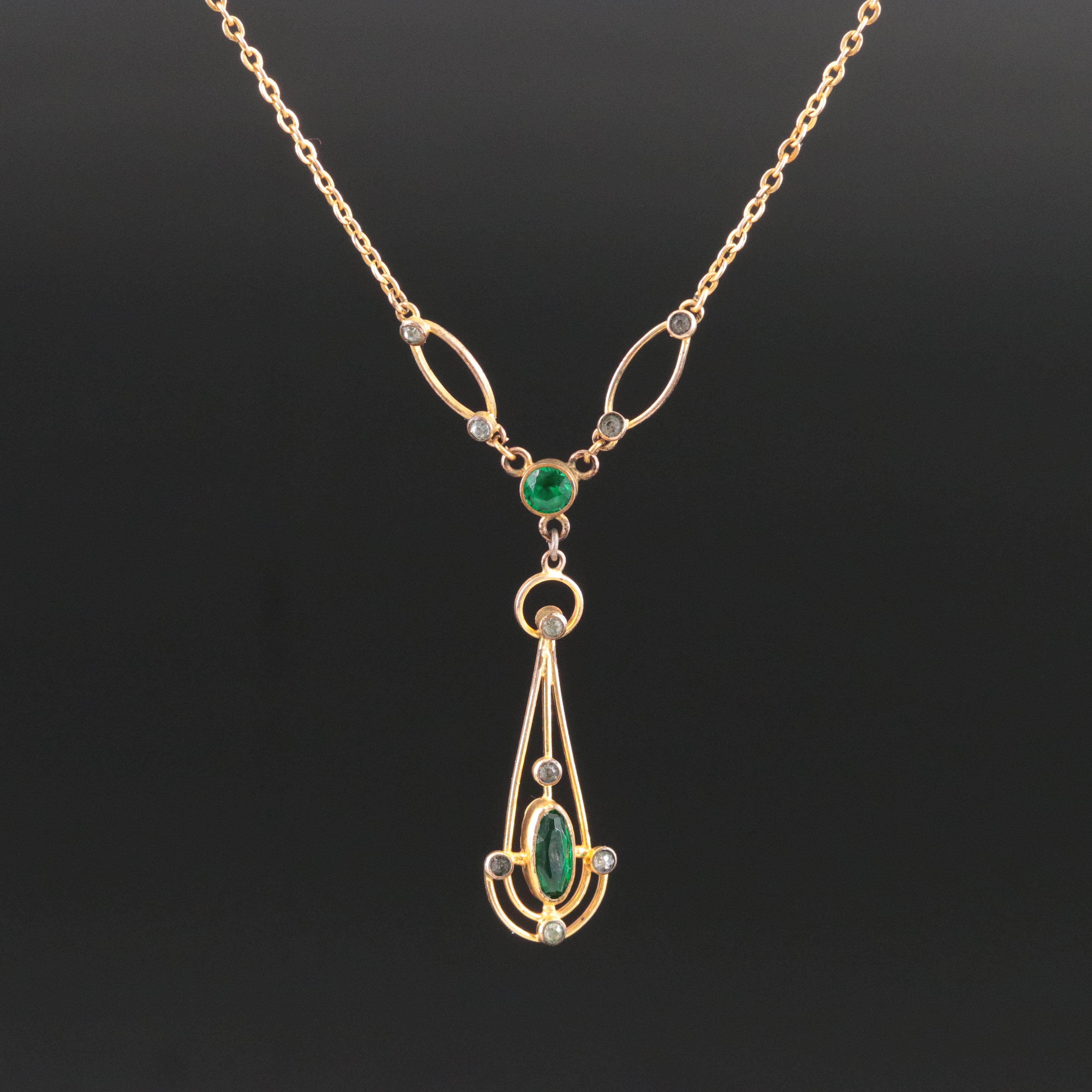 Chapin & Hollister Co. Rhinestone Necklace, Early 1900s