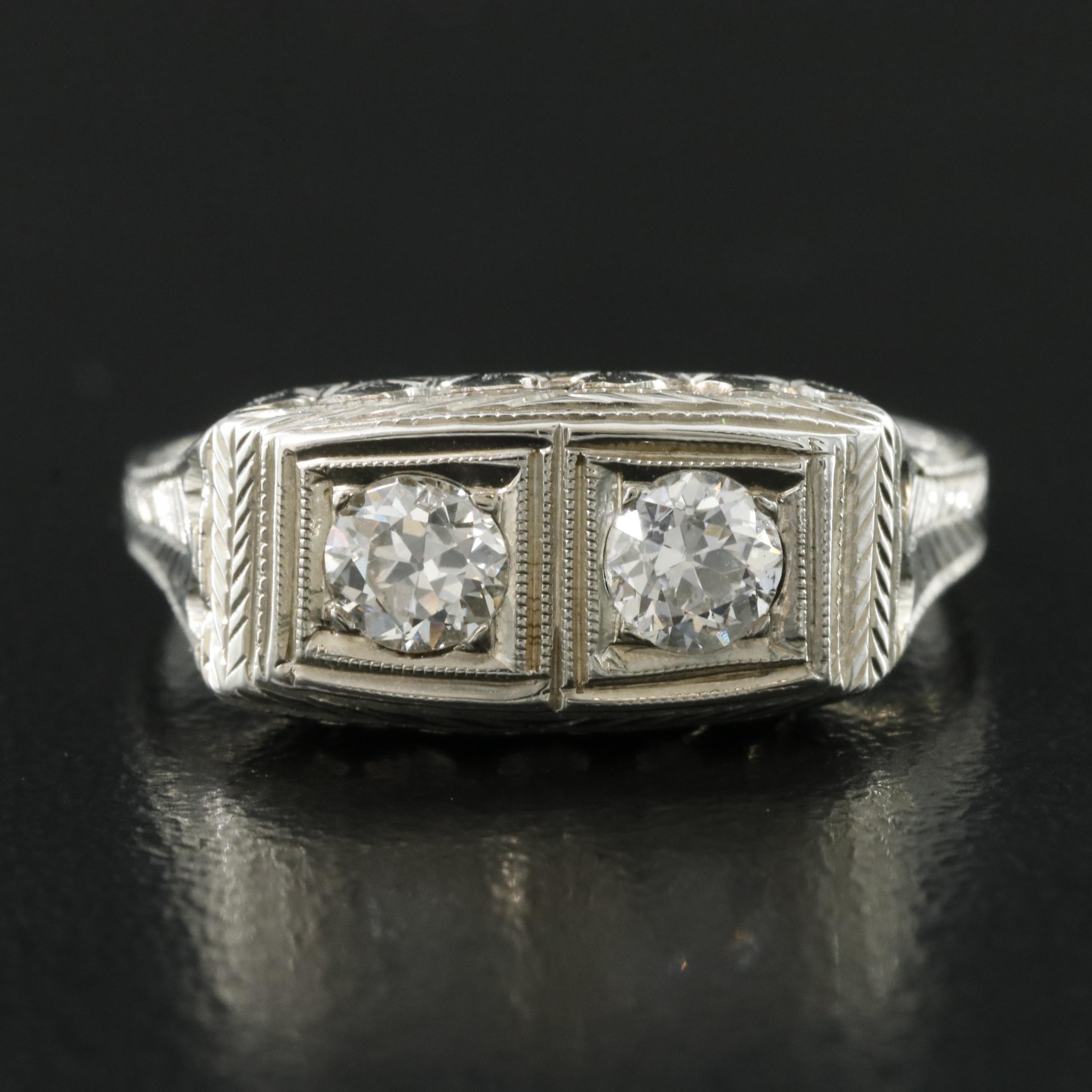 Vintage 18K 0.40 CTW Diamond Ring