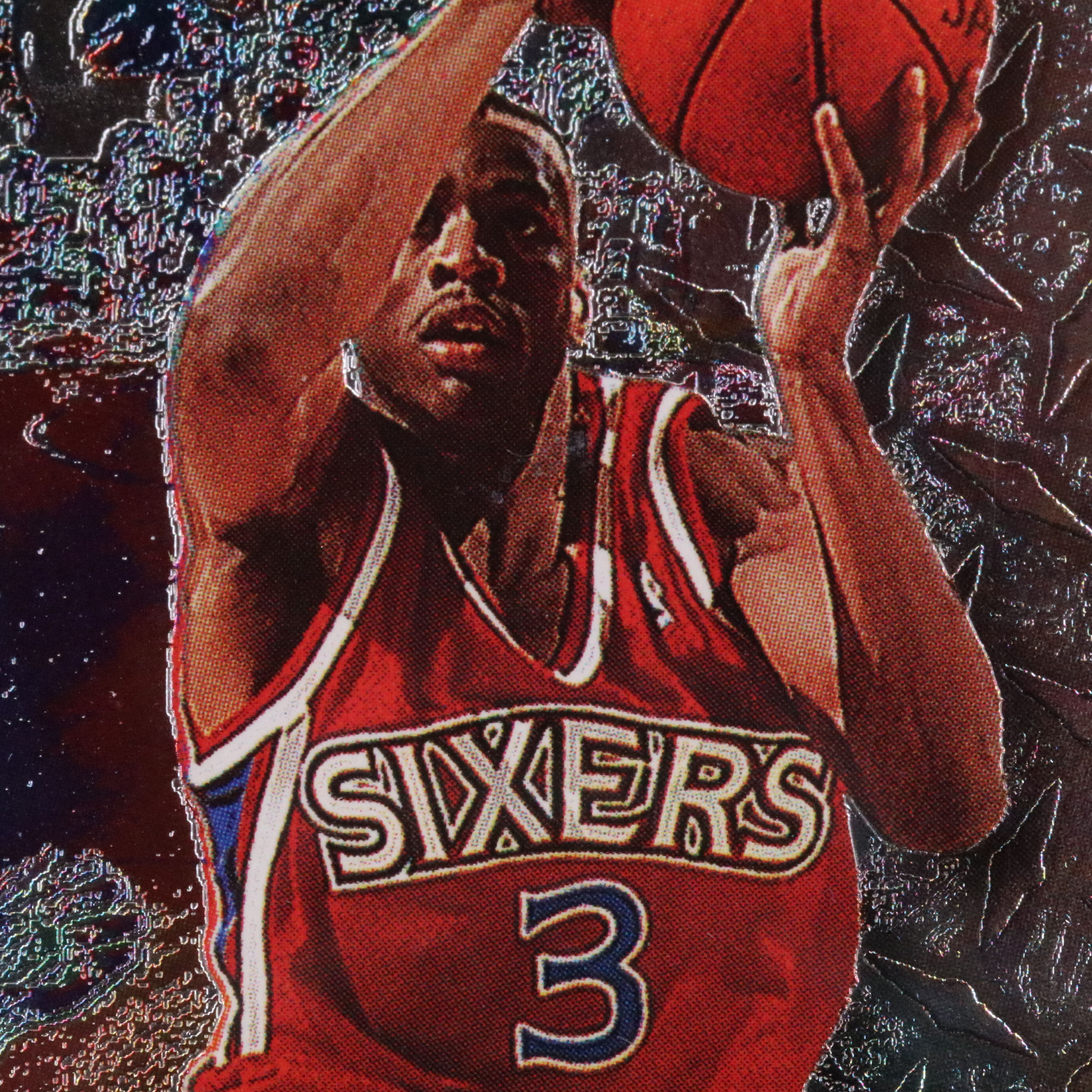 1996 Fleer Metal Allen Iverson Philadelphia 76ers Rookie Card Graded PSA 9