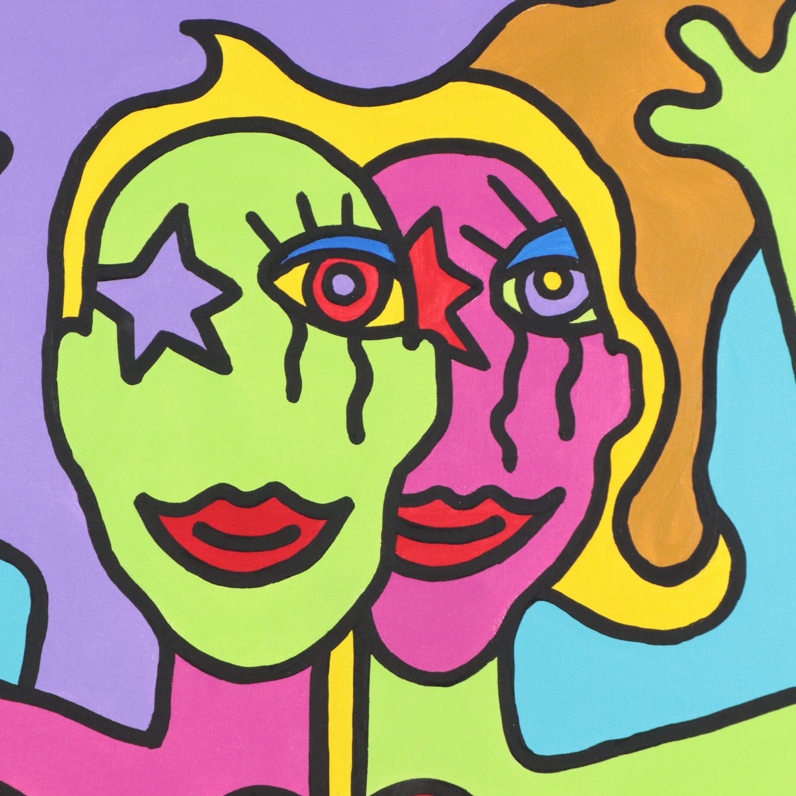 Billy the Artist Acrylic Painting "Siblings", 2000, and Book