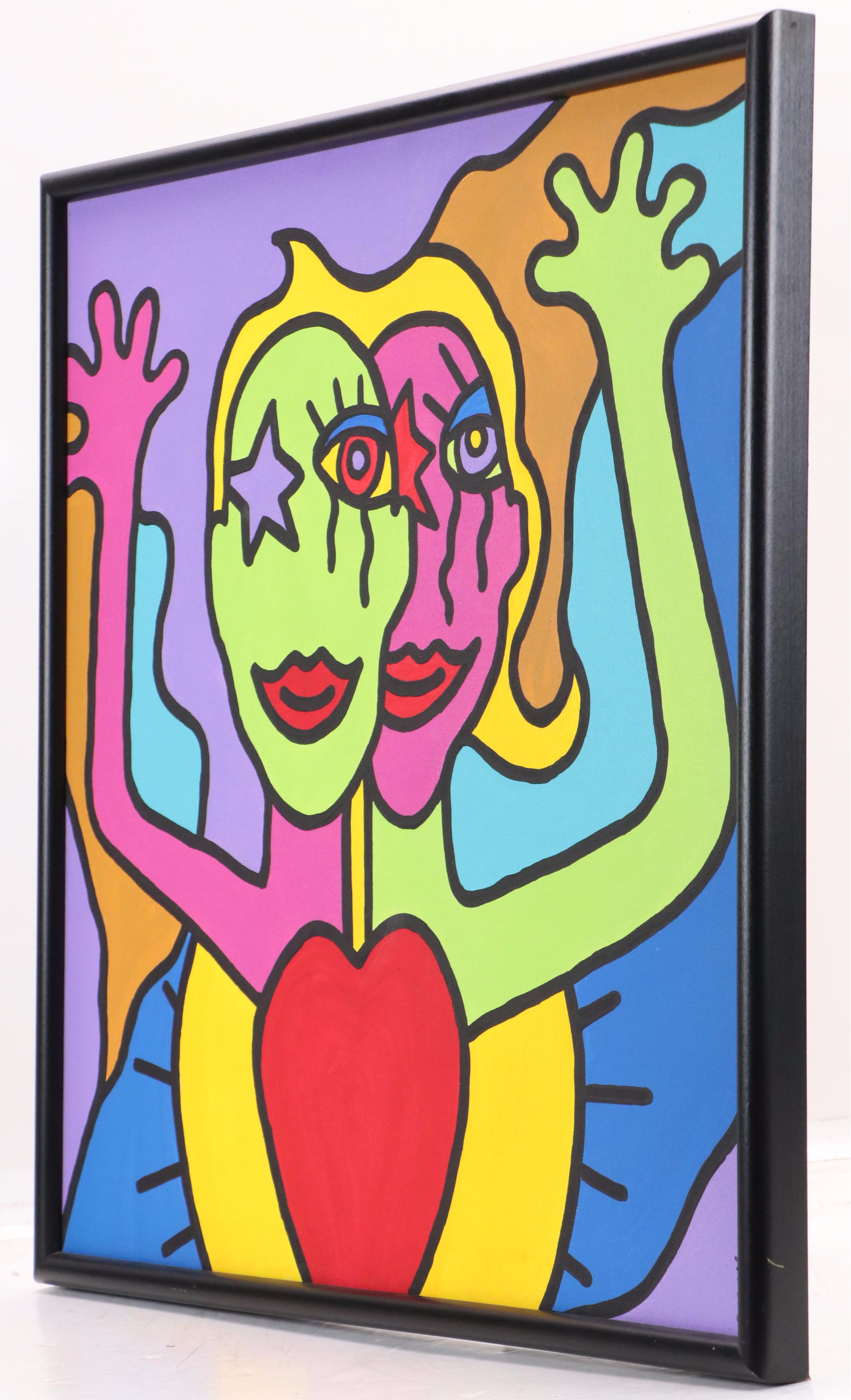 Billy the Artist Acrylic Painting "Siblings", 2000, and Book