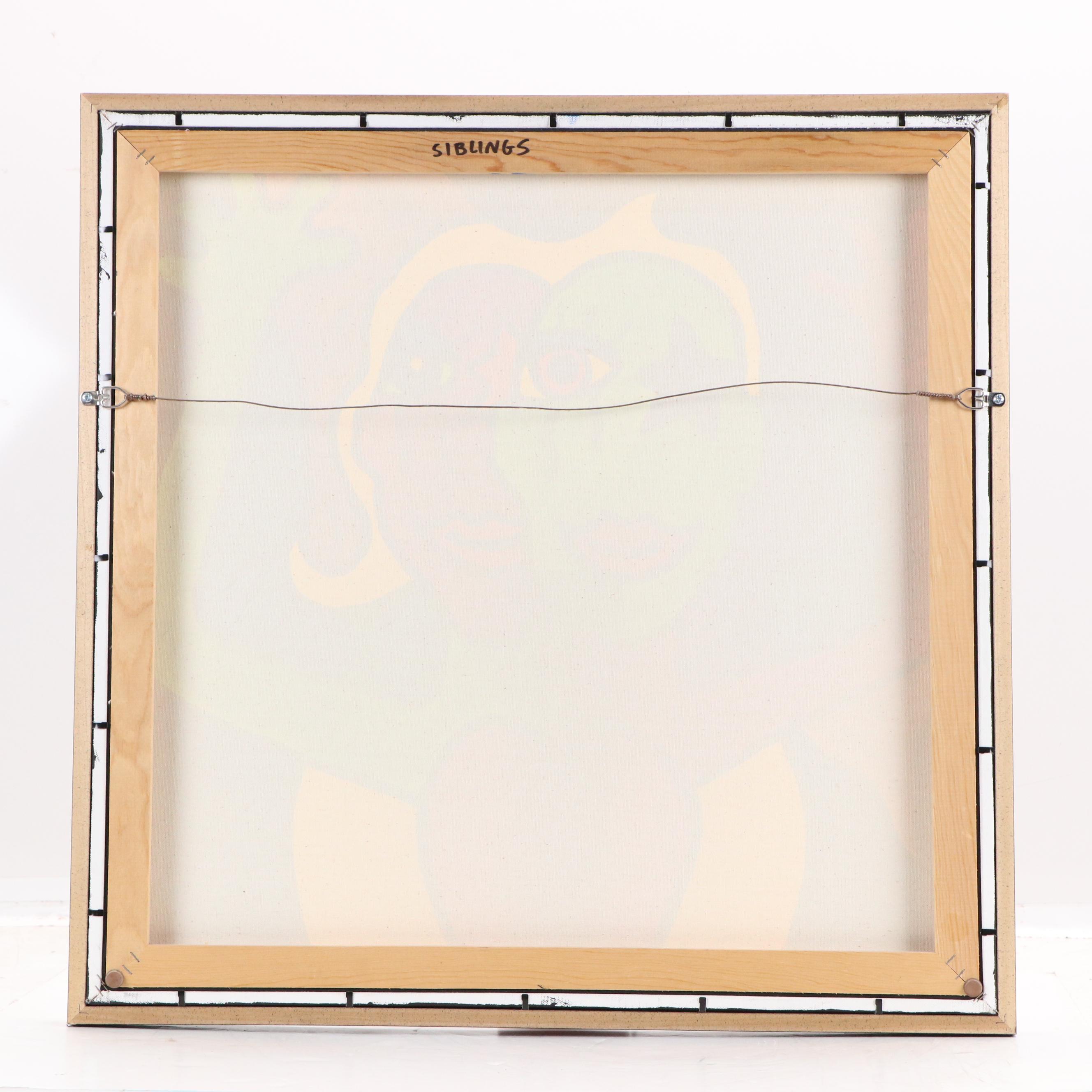 Billy the Artist Acrylic Painting "Siblings", 2000, and Book