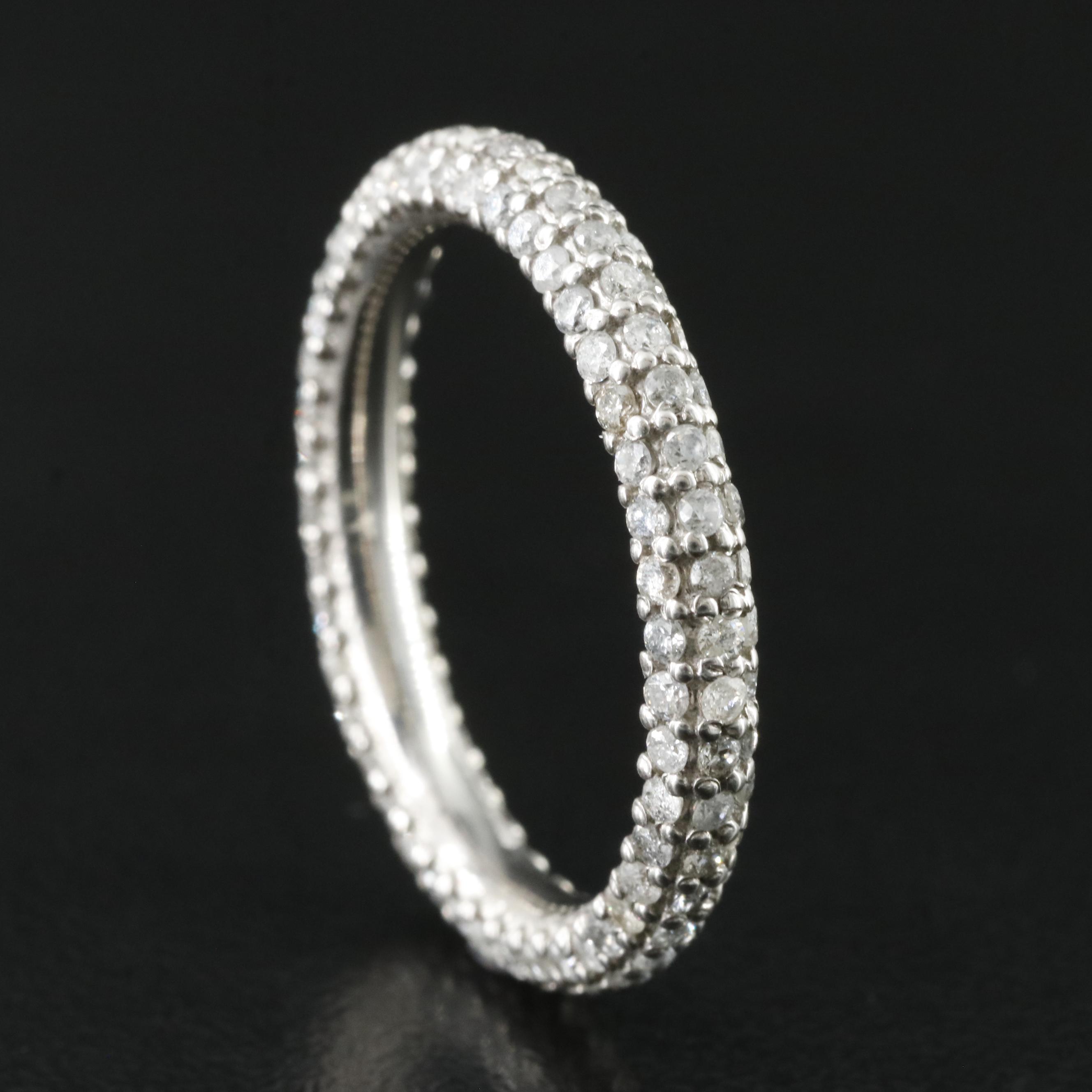 Sheryl Lowe Sterling Pavé Diamond Eternity Band