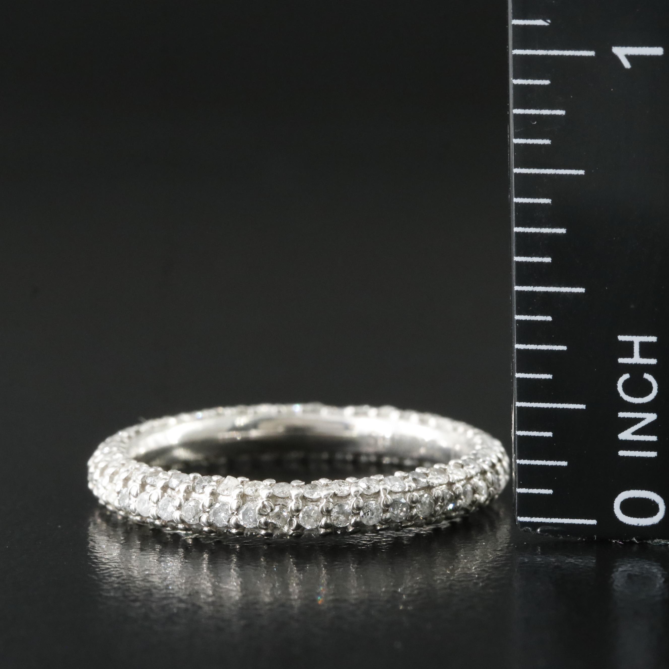 Sheryl Lowe Sterling Pavé Diamond Eternity Band