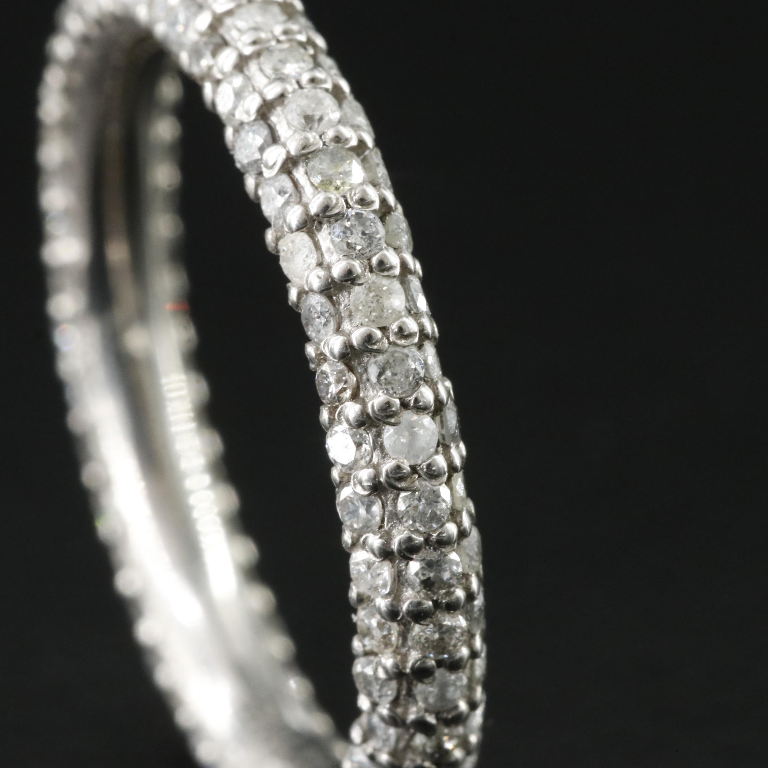 Sheryl Lowe Sterling Pavé Diamond Eternity Band