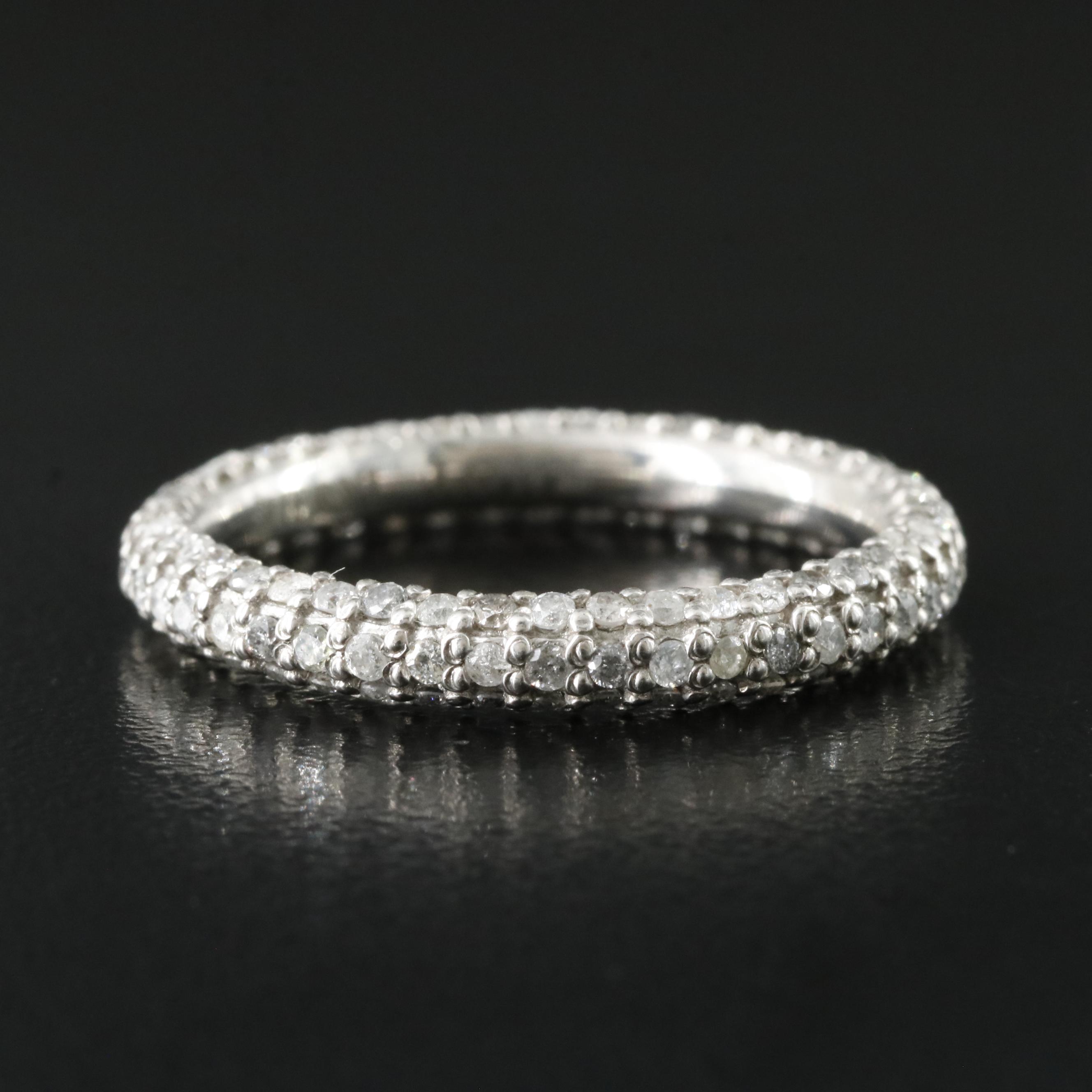 Sheryl Lowe Sterling Pavé Diamond Eternity Band