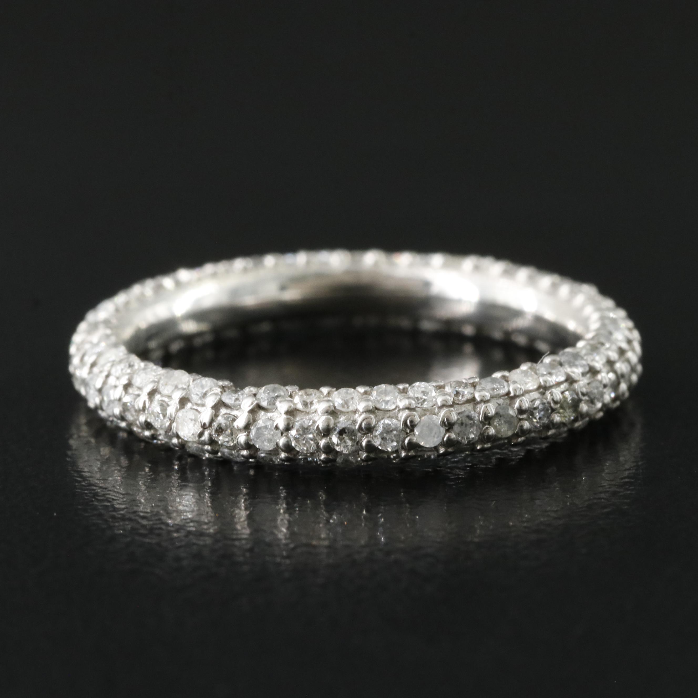 Sheryl Lowe Sterling Pavé Diamond Eternity Band