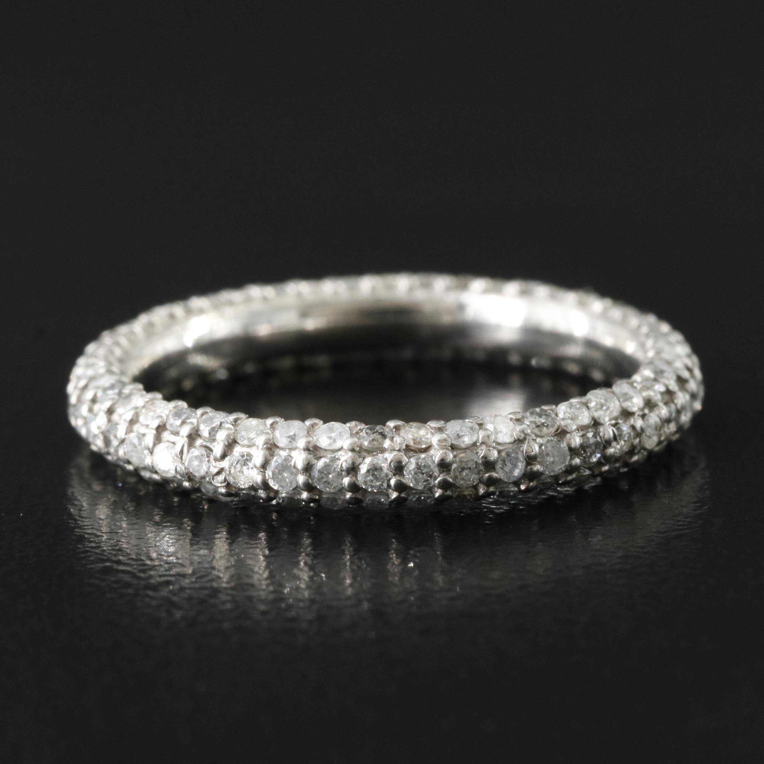 Sheryl Lowe Sterling Pavé Diamond Eternity Band