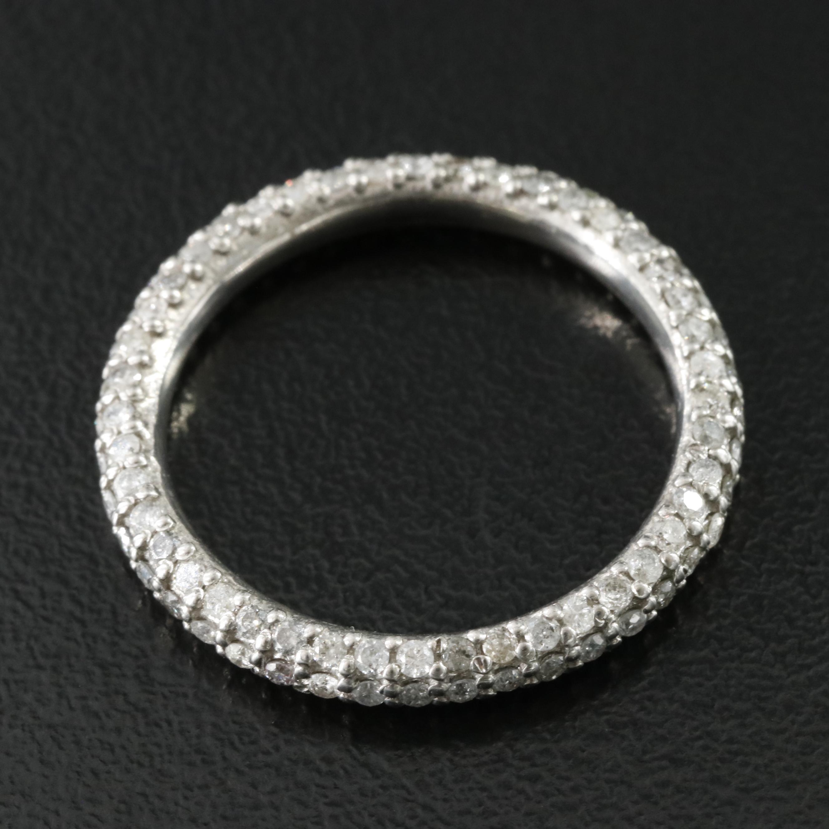 Sheryl Lowe Sterling Pavé Diamond Eternity Band