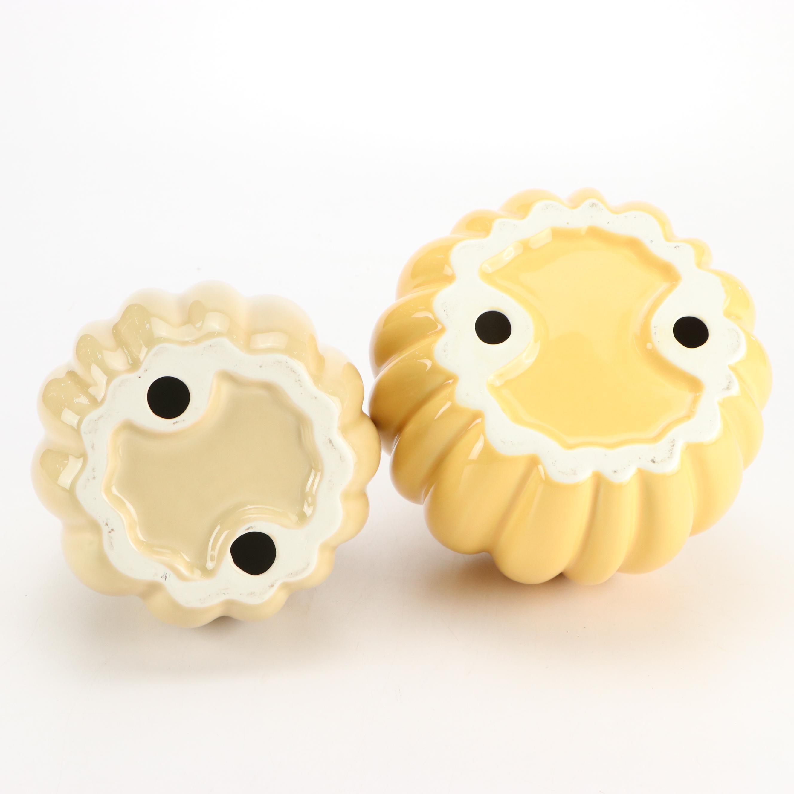 Thanksgiving Ceramic Lidded Dish, Platter, and Pumpkin Décor