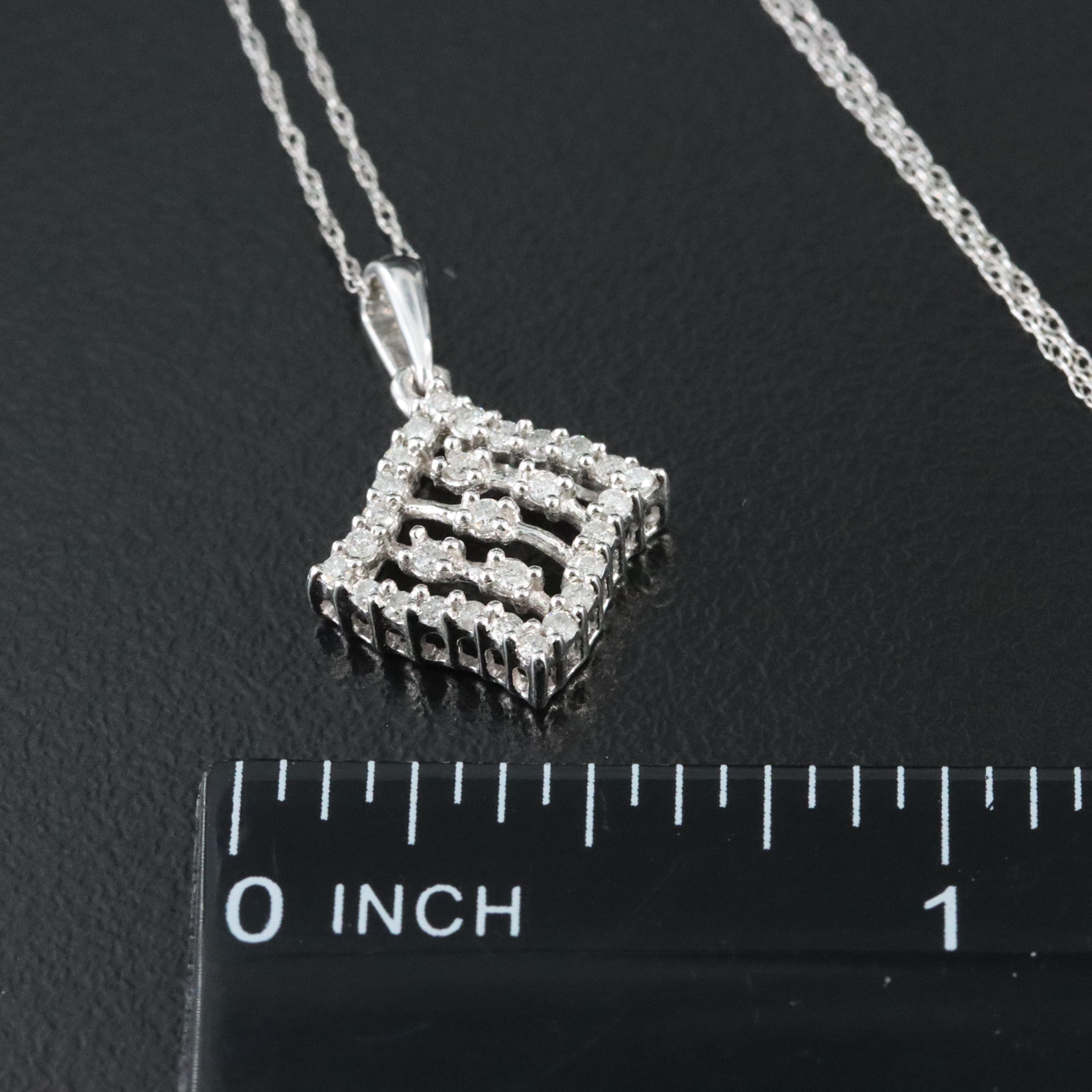 14K 0.25 CTW Diamond Pendant on 10K Chain Necklace