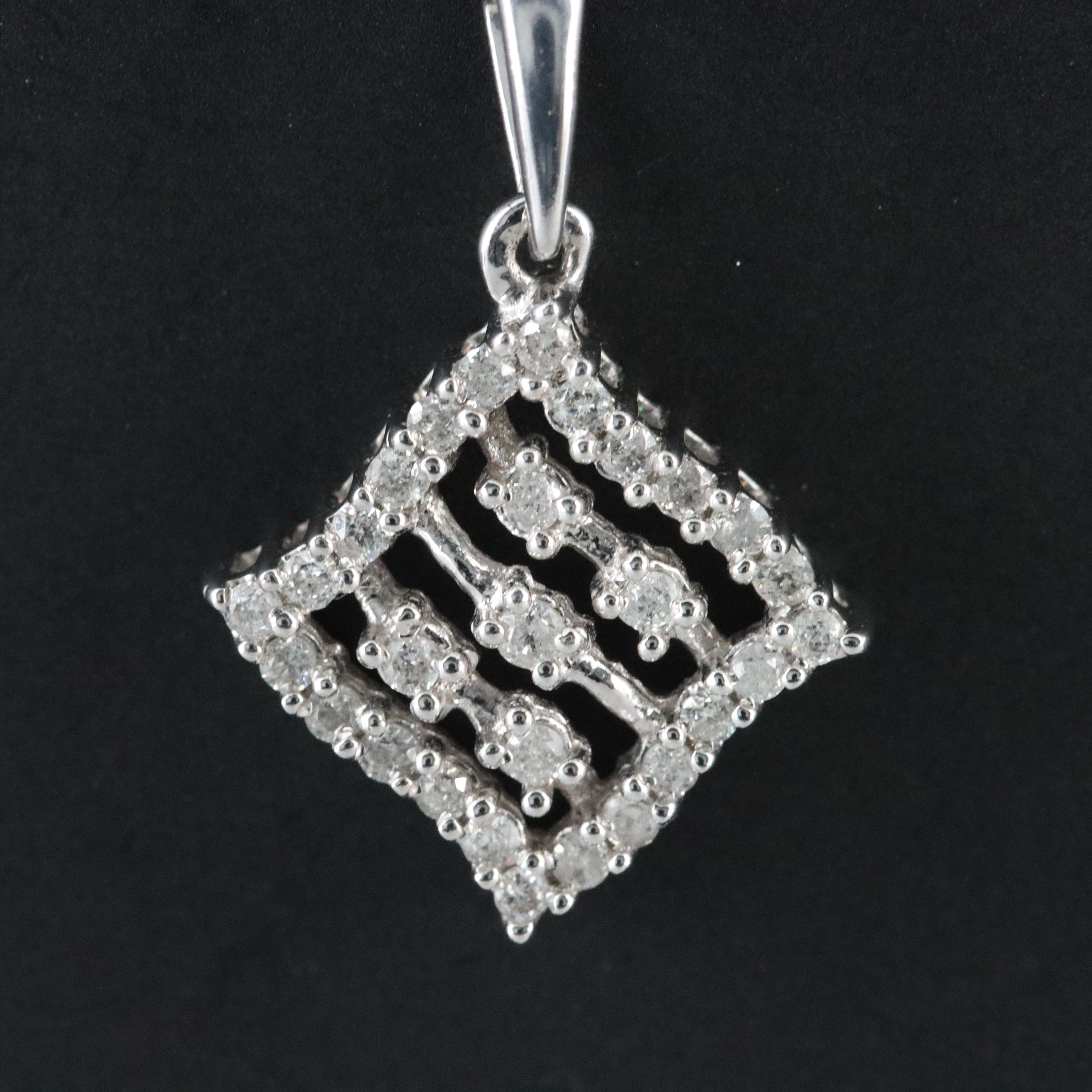 14K 0.25 CTW Diamond Pendant on 10K Chain Necklace